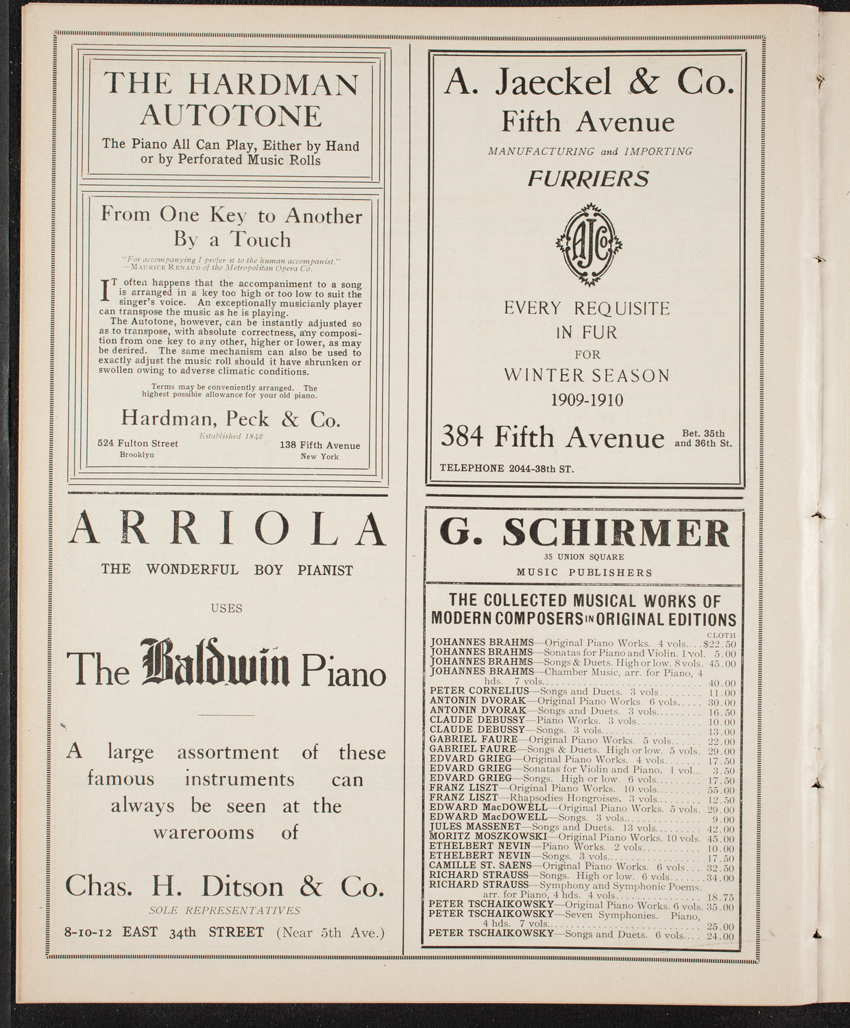 New York Symphony Orchestra, November 16, 1909, program page 8