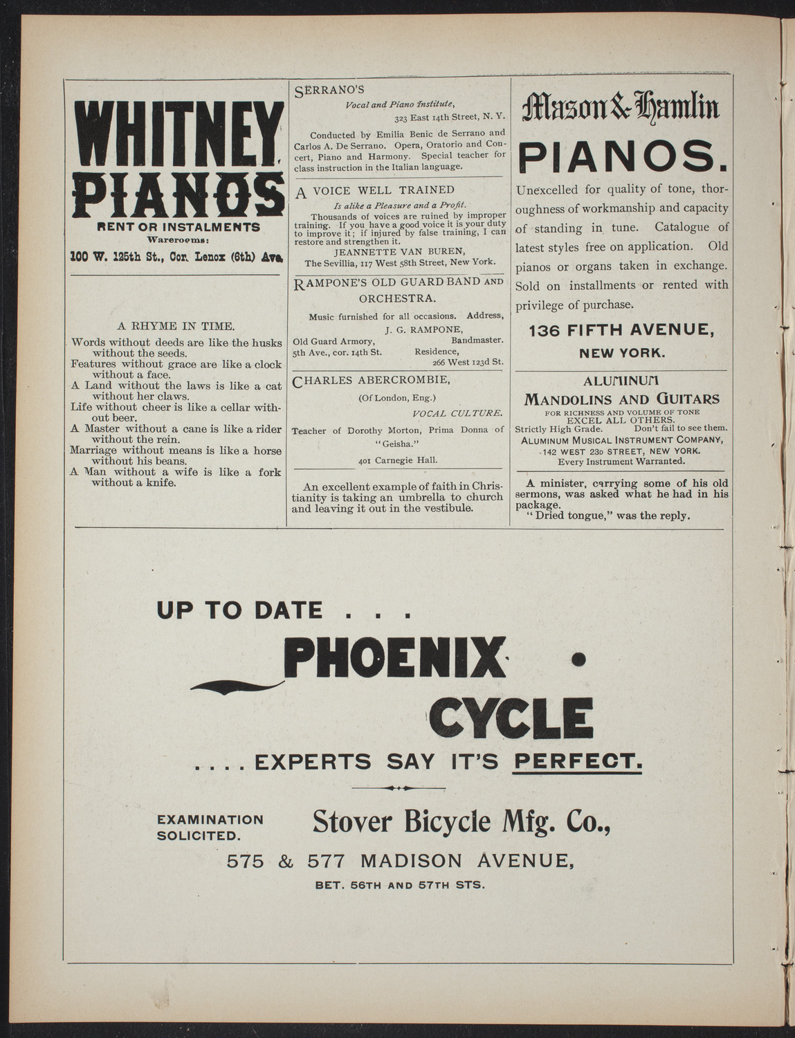 Saturday Morning Conferences on Comparative Literature, February 13, 1897, program page 2