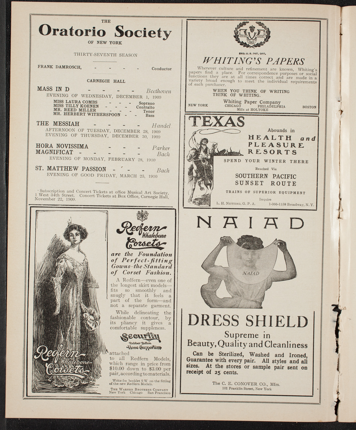 People's Symphony Concert, November 26, 1909, program page 2