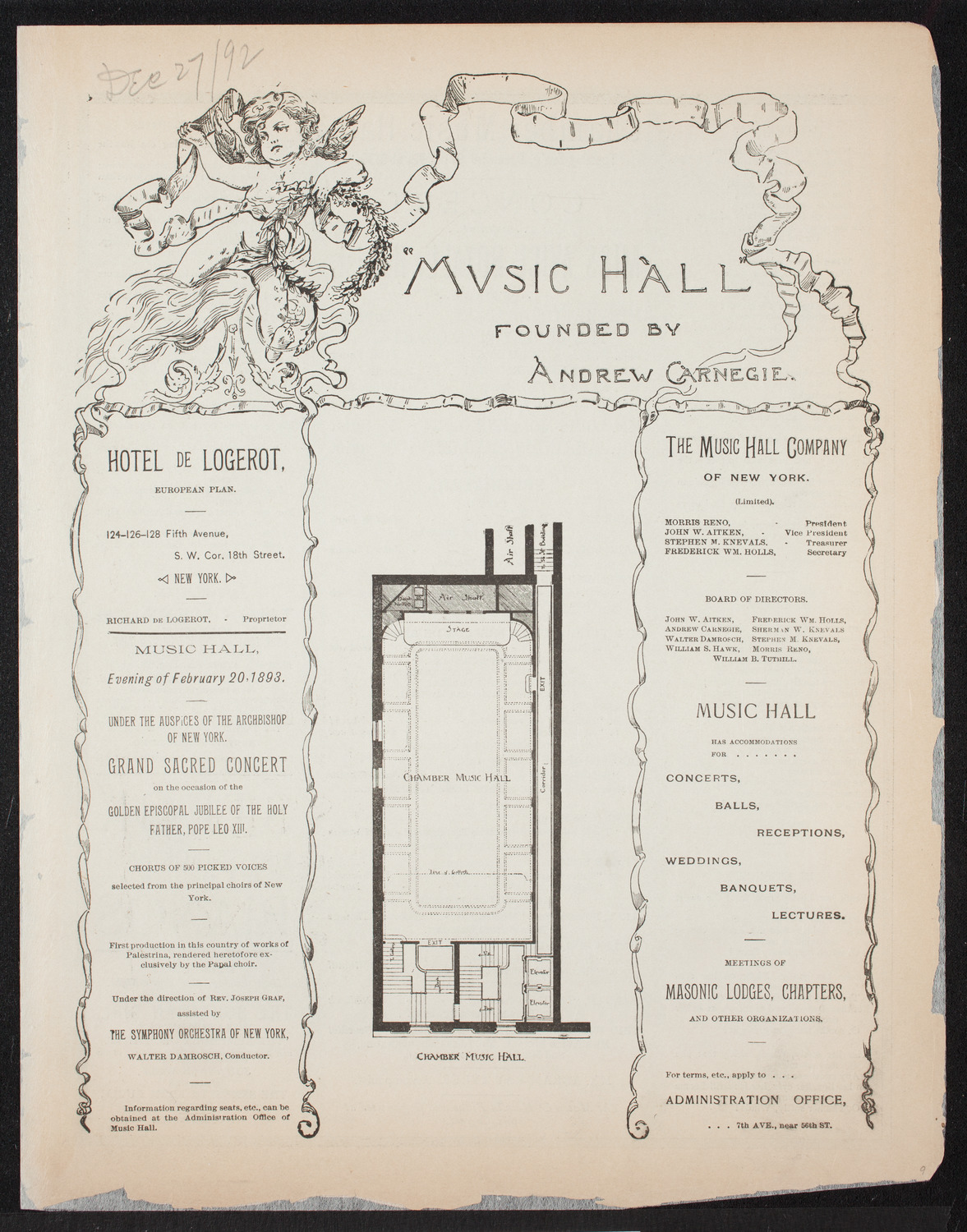 Avice Boxall, December 27, 1892, program page 1