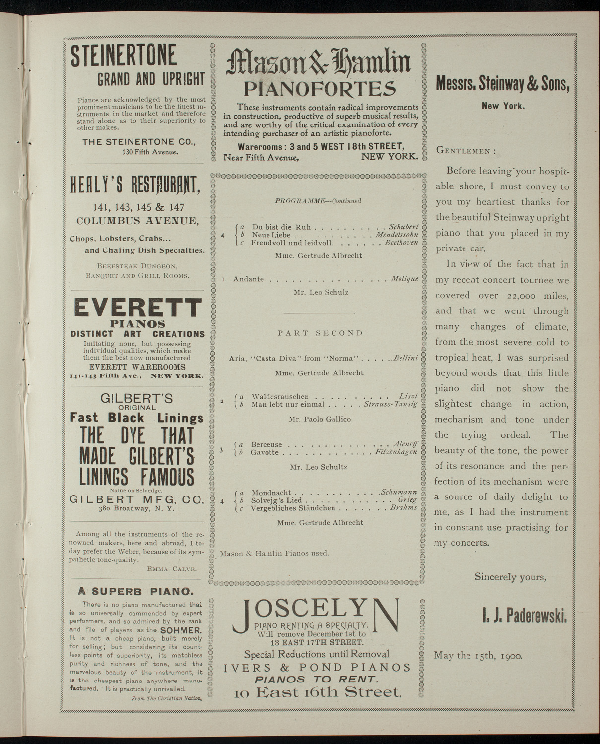 Concert Given by Mme. Gertrude Albrecht, November 20, 1901, program page 3