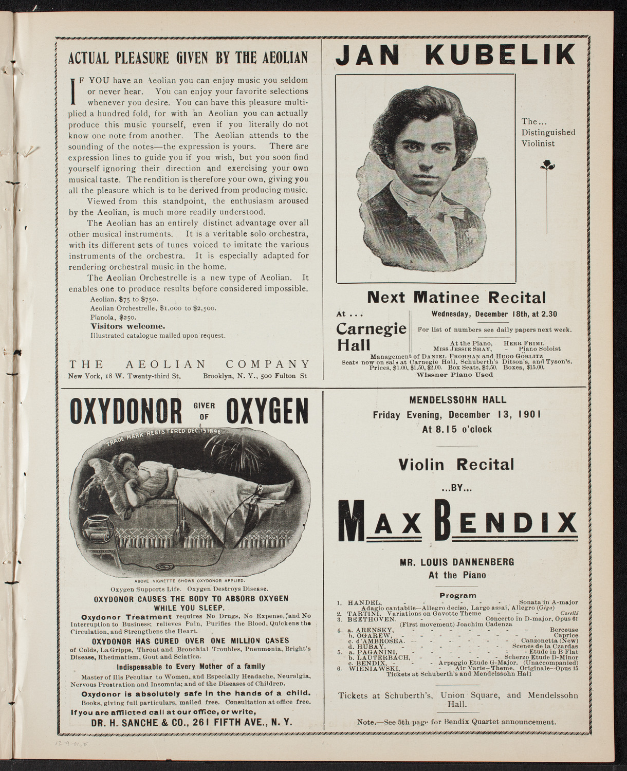 Oratorio Society Invitational Concert, December 9, 1901, program page 9