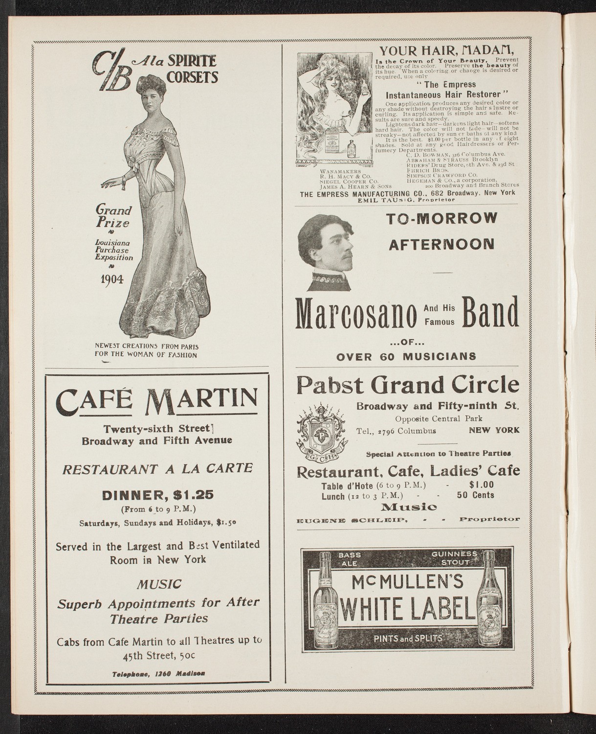 Franz von Vecsey, Violin, with the New York Symphony Orchestra, April 8, 1905, program page 8
