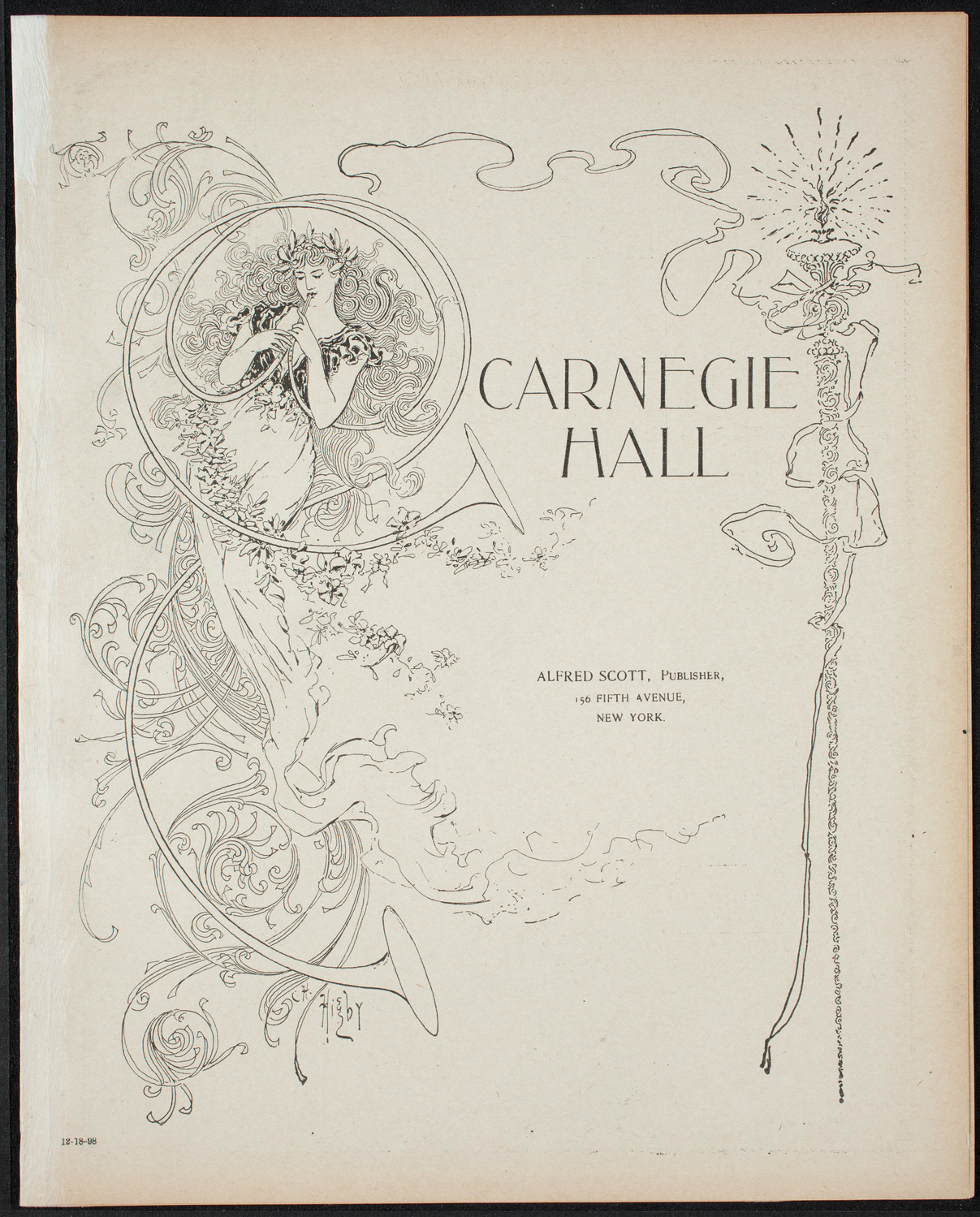 Paur Symphony Orchestra - Sunday Night Popular Concert, December 18, 1898, program page 1