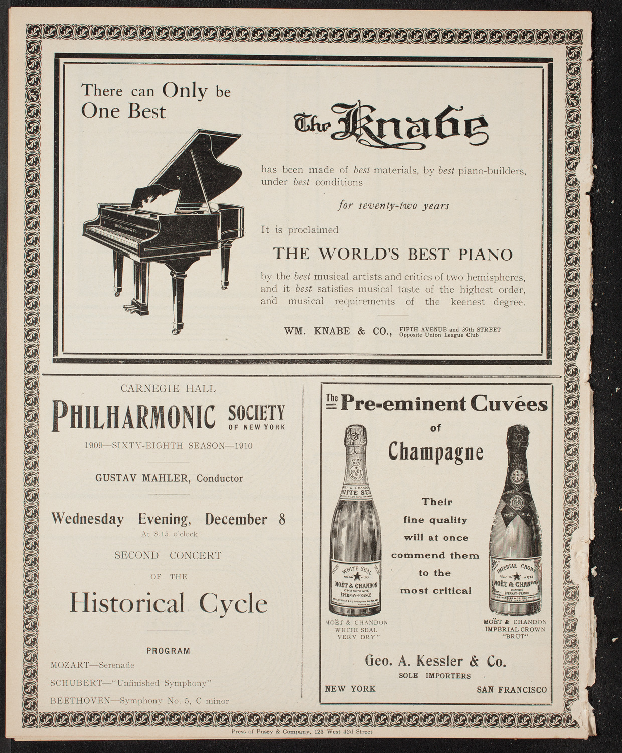 New York Philharmonic, November 26, 1909, program page 12