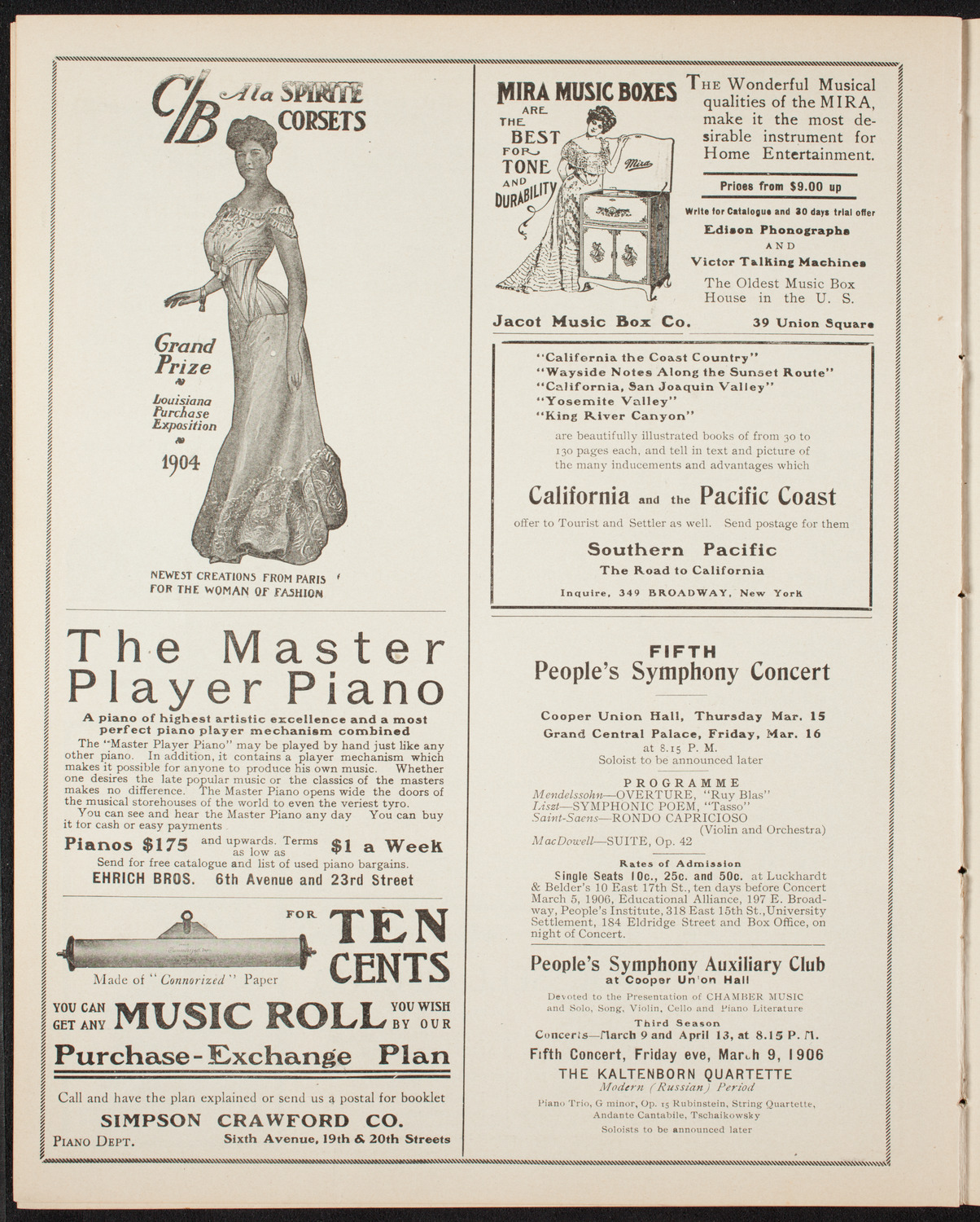 Russian Symphony Society of New York, February 24, 1906, program page 8