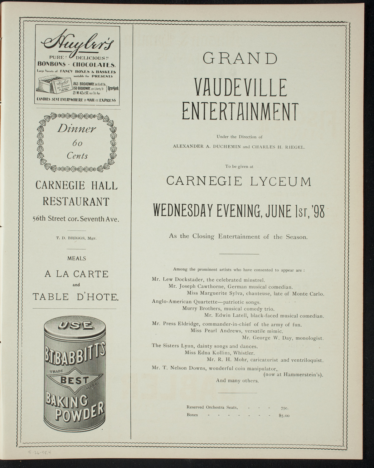 Students of Angela Gallagher, May 26, 1898, program page 7