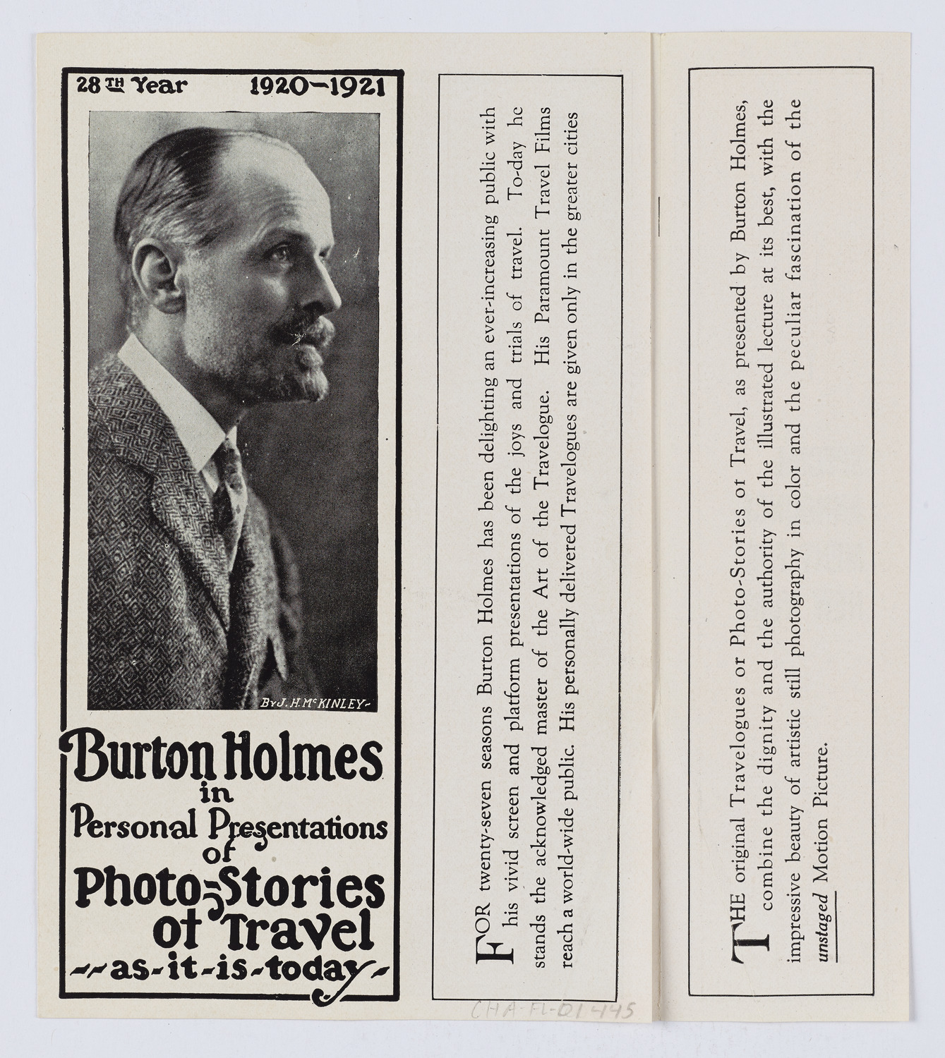 Burton Holmes Travelogues, 1921