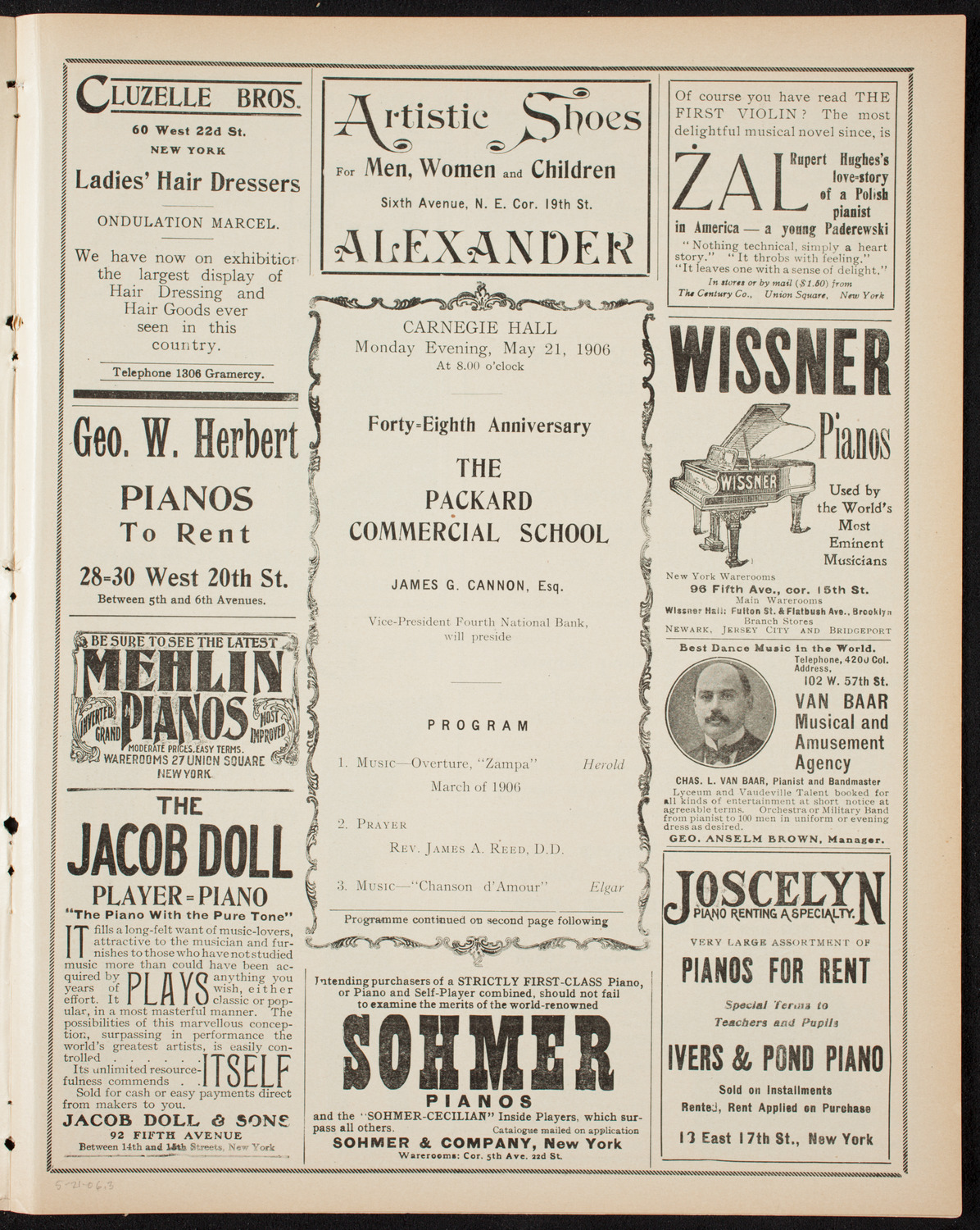 Graduation: Packard Commercial School, May 21, 1906, program page 5