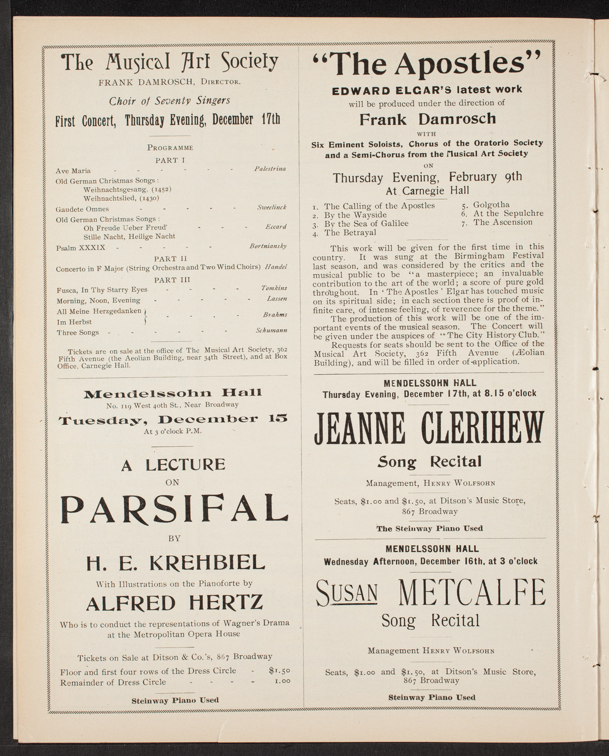 Caserini's Famous Roman Harp Orchestra, December 14, 1903, program page 8