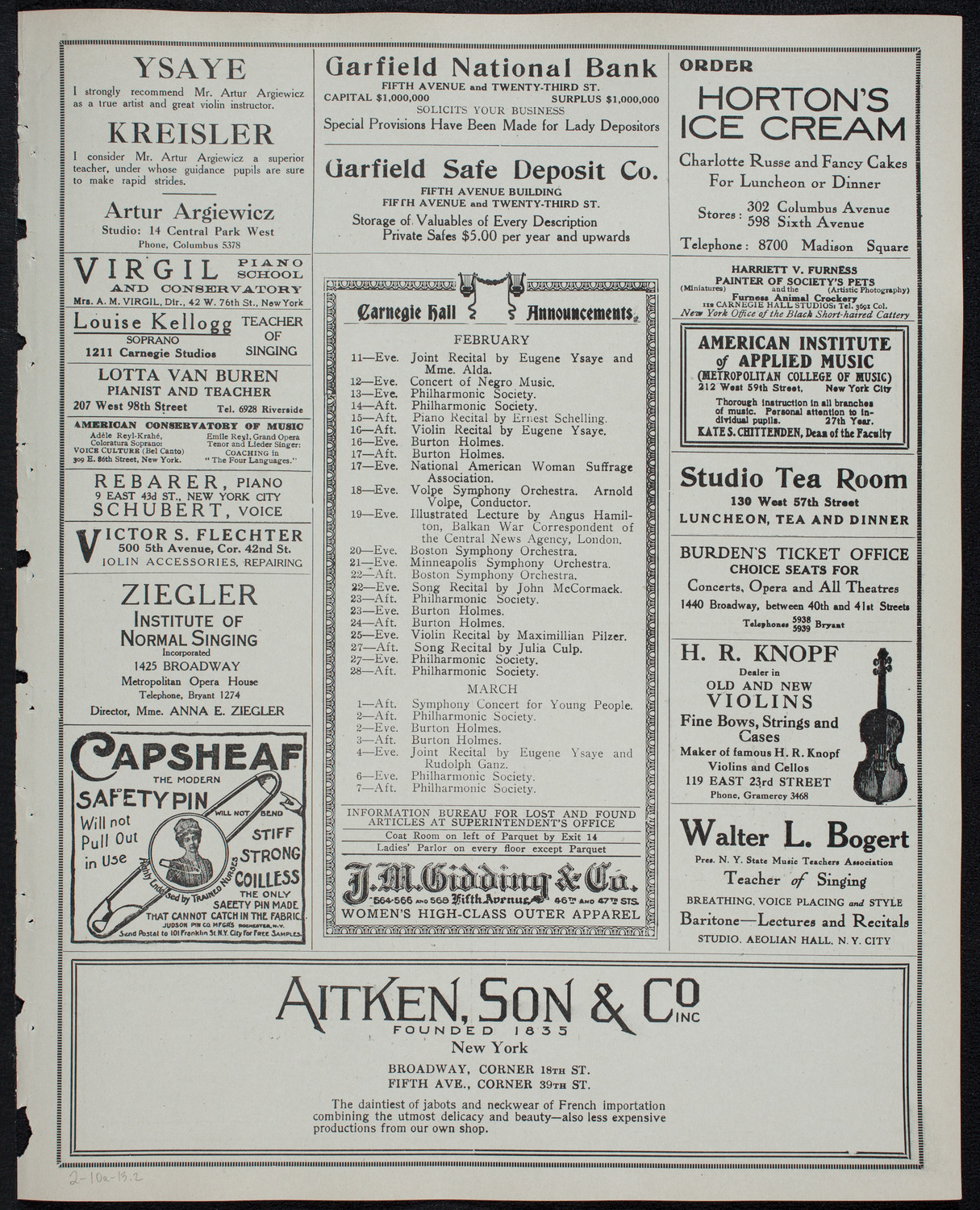 Burton Holmes Travelogue: Burma and Ceylon, February 10, 1913, program page 3