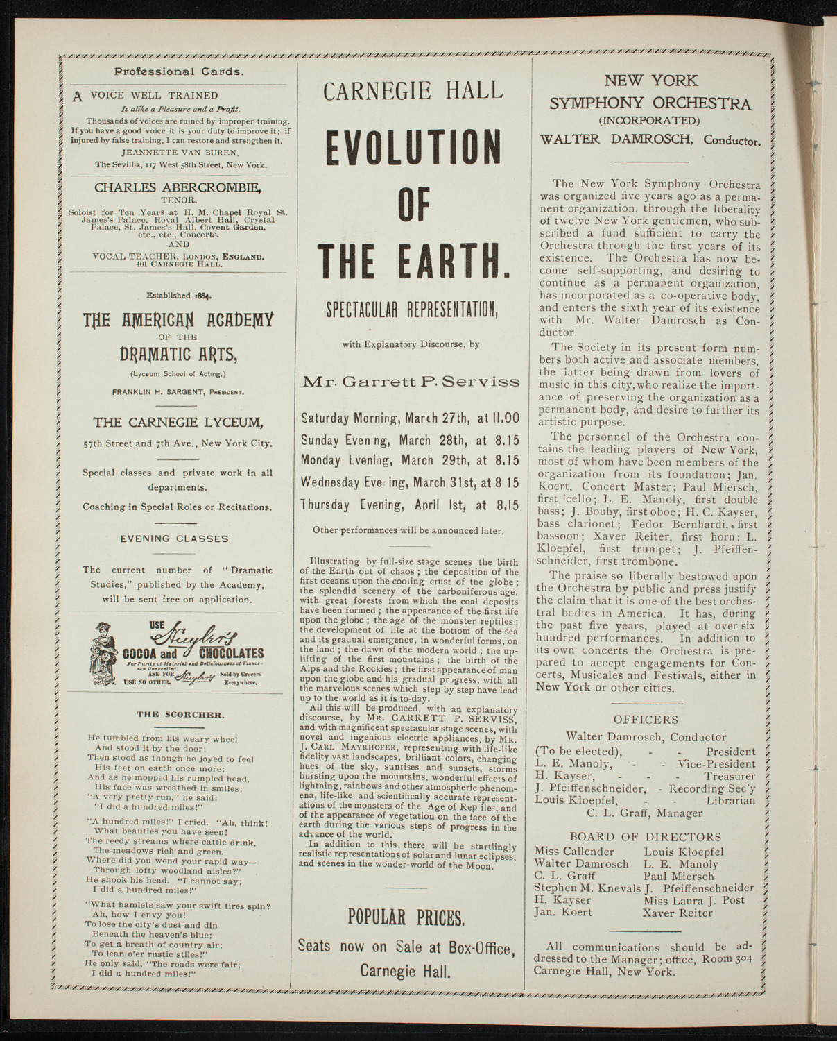 Oratorio Society of New York, March 26, 1897, program page 2