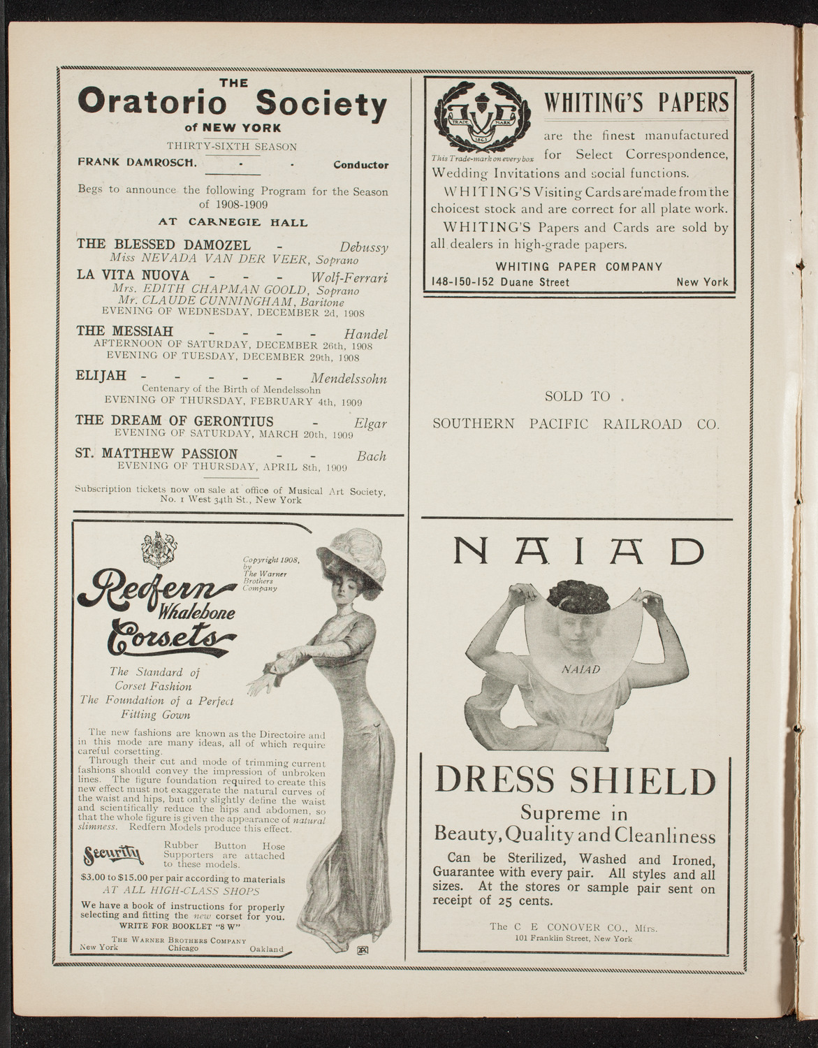 Isadora Duncan, Dancer, with the New York Symphony Orchestra, November 18, 1908, program page 2