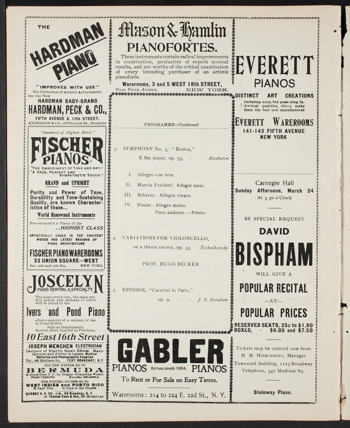New York Philharmonic, March 9, 1901, program page 6