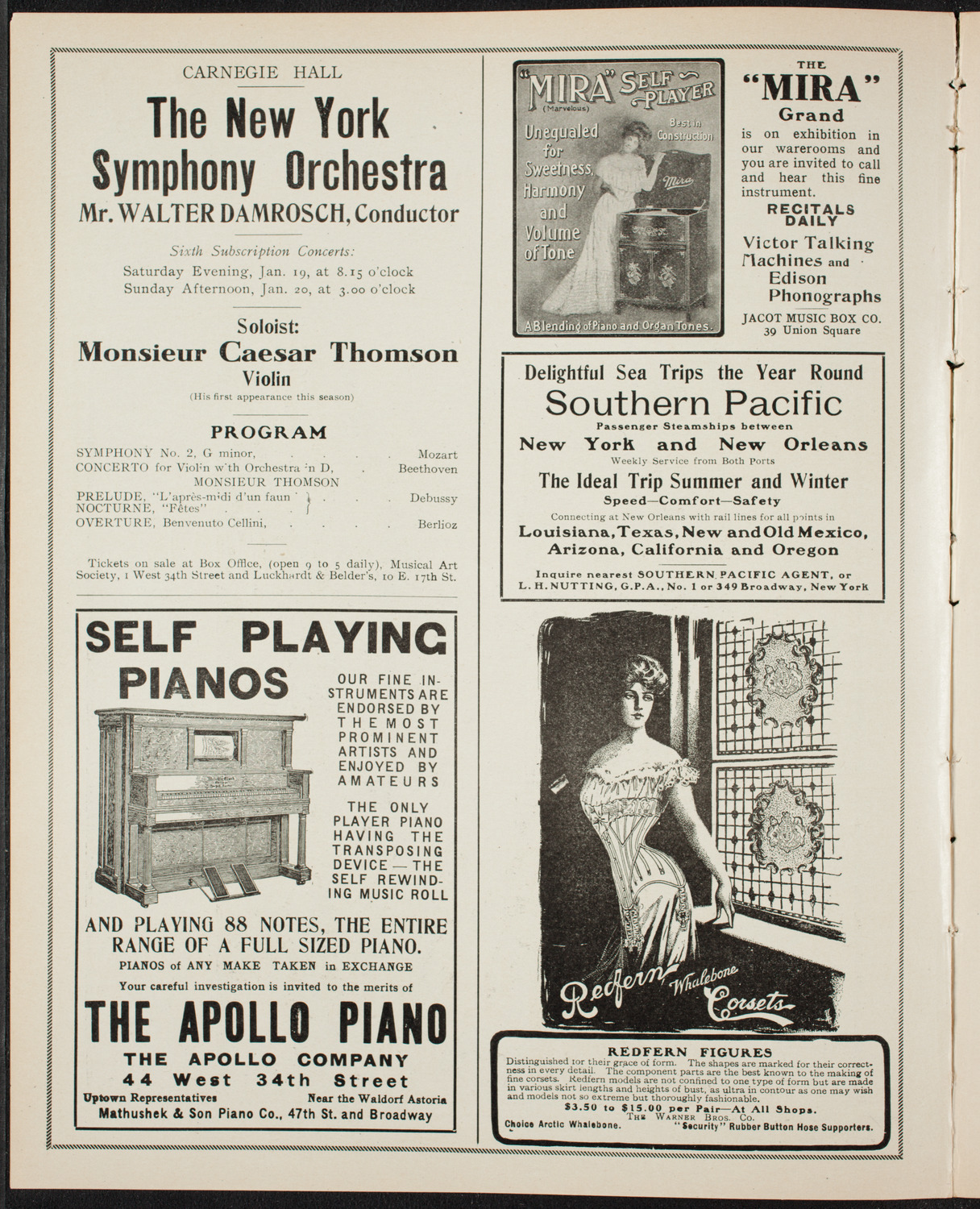New York Philharmonic, January 4, 1907, program page 2