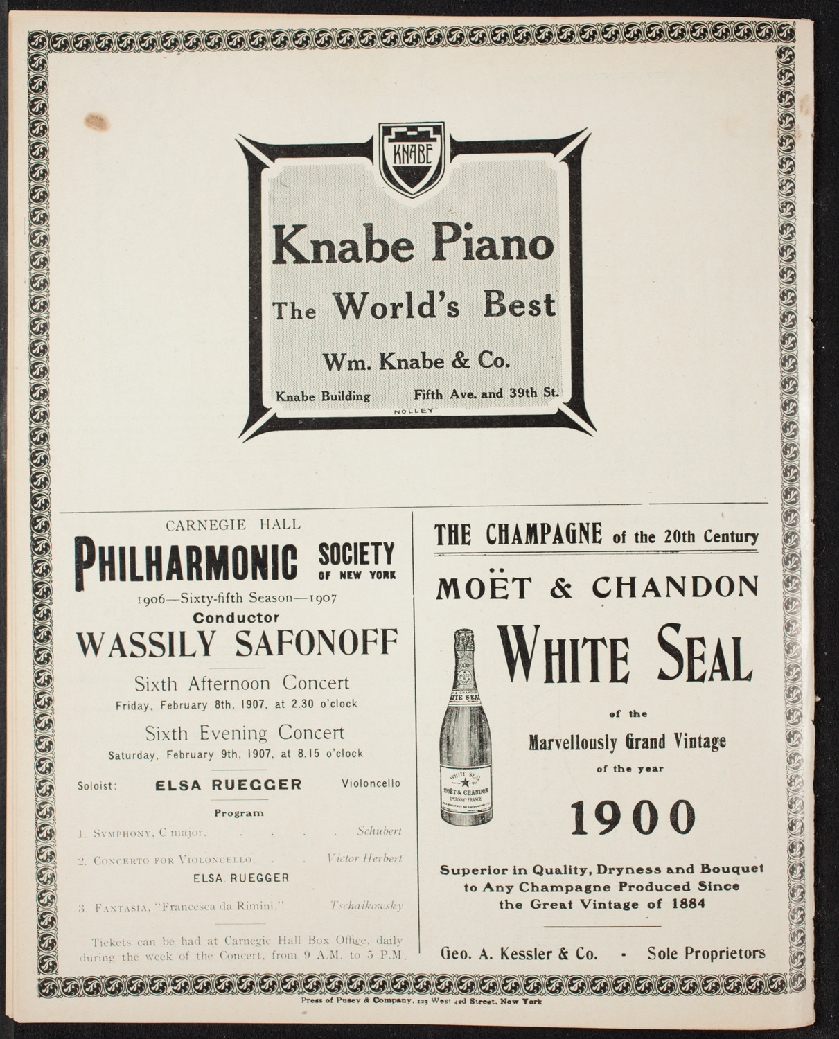 New York Symphony Orchestra, February 2, 1907, program page 14