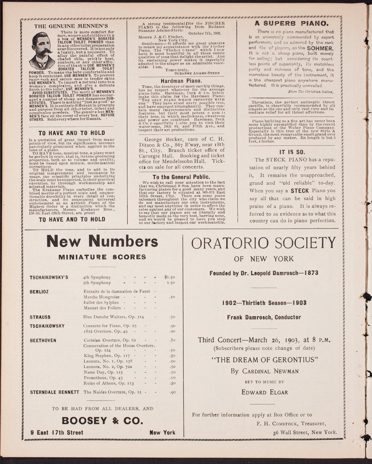 Kaltenborn Sunday Evening Concert, January 11, 1903, program page 10