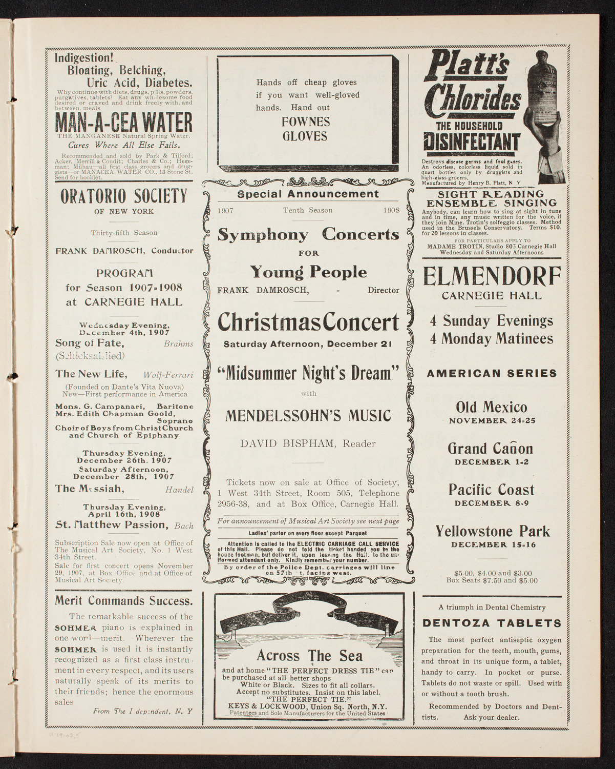 Vladimir de Pachmann, Piano, November 19, 1907, program page 9