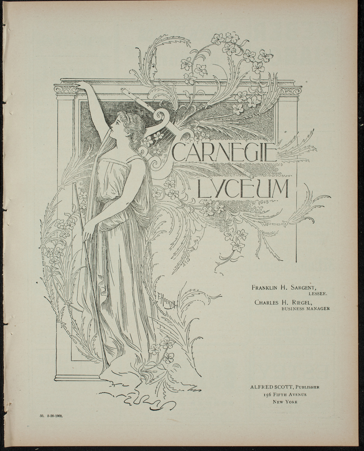 Siddonian Dramatic Club, February 26, 1900, program page 1