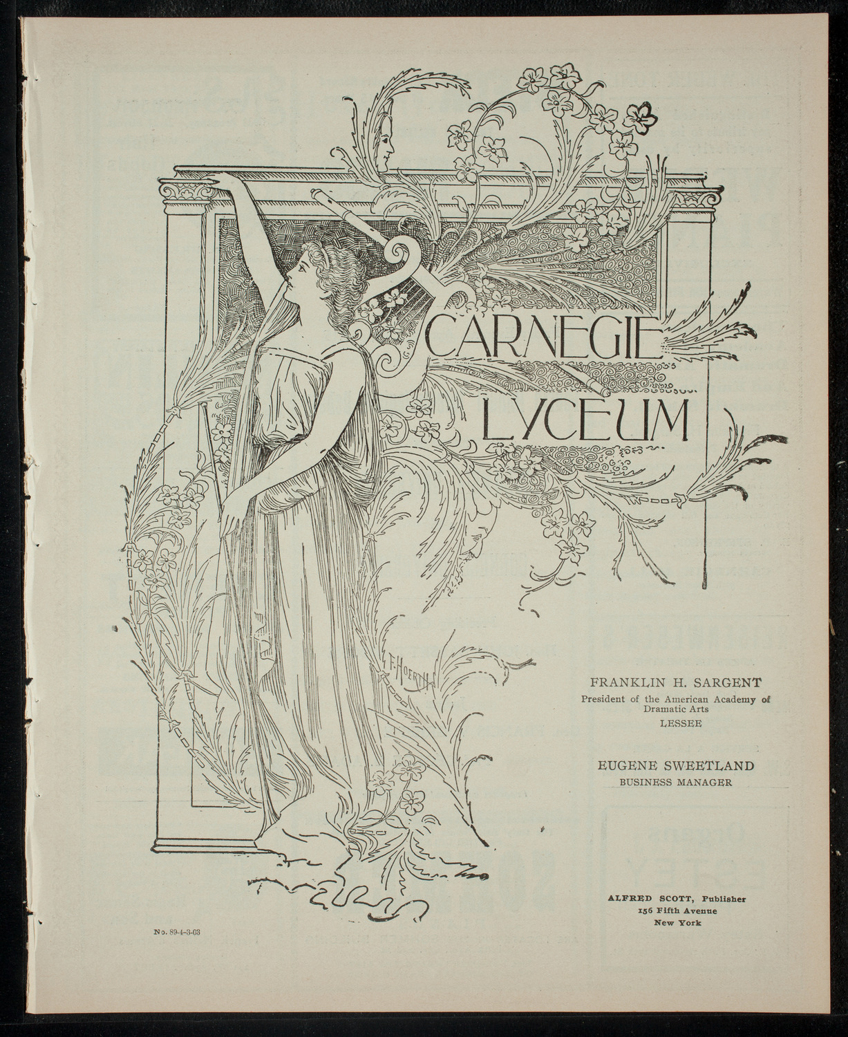 Intercollegiate Debate: Columbia University vs. Cornell University, April 3, 1903, program page 1