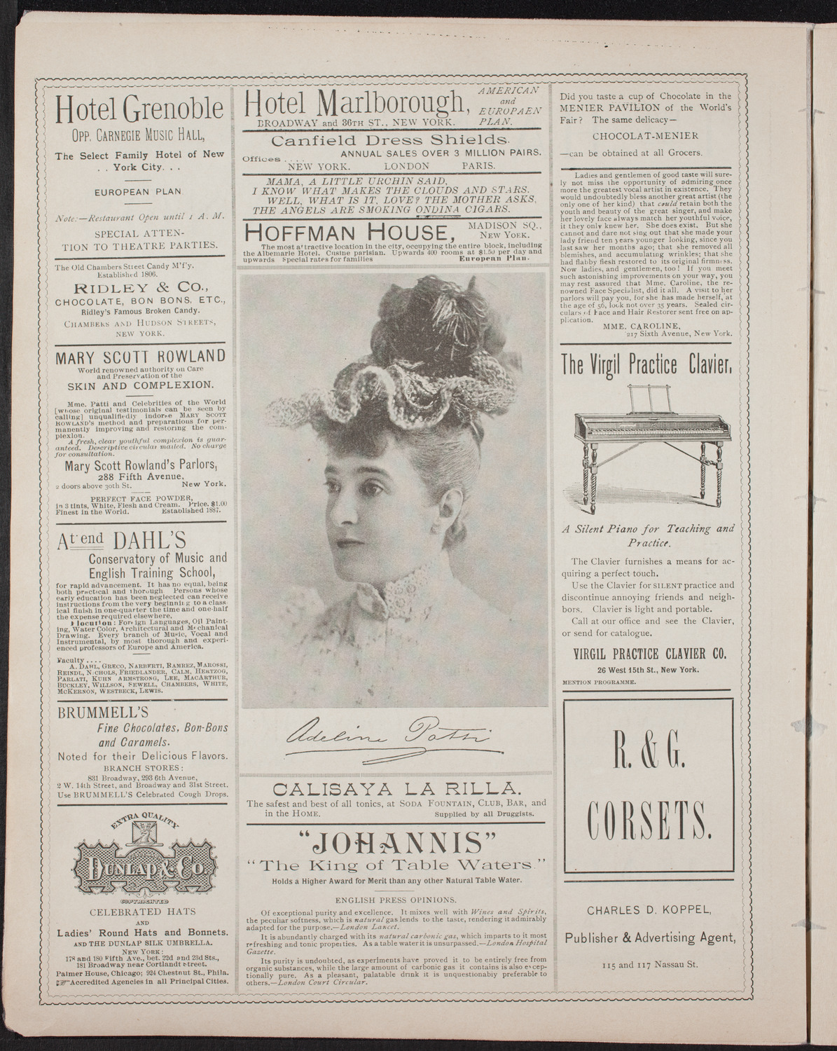 Adelina Patti with Orchestra, November 18, 1893, program page 4
