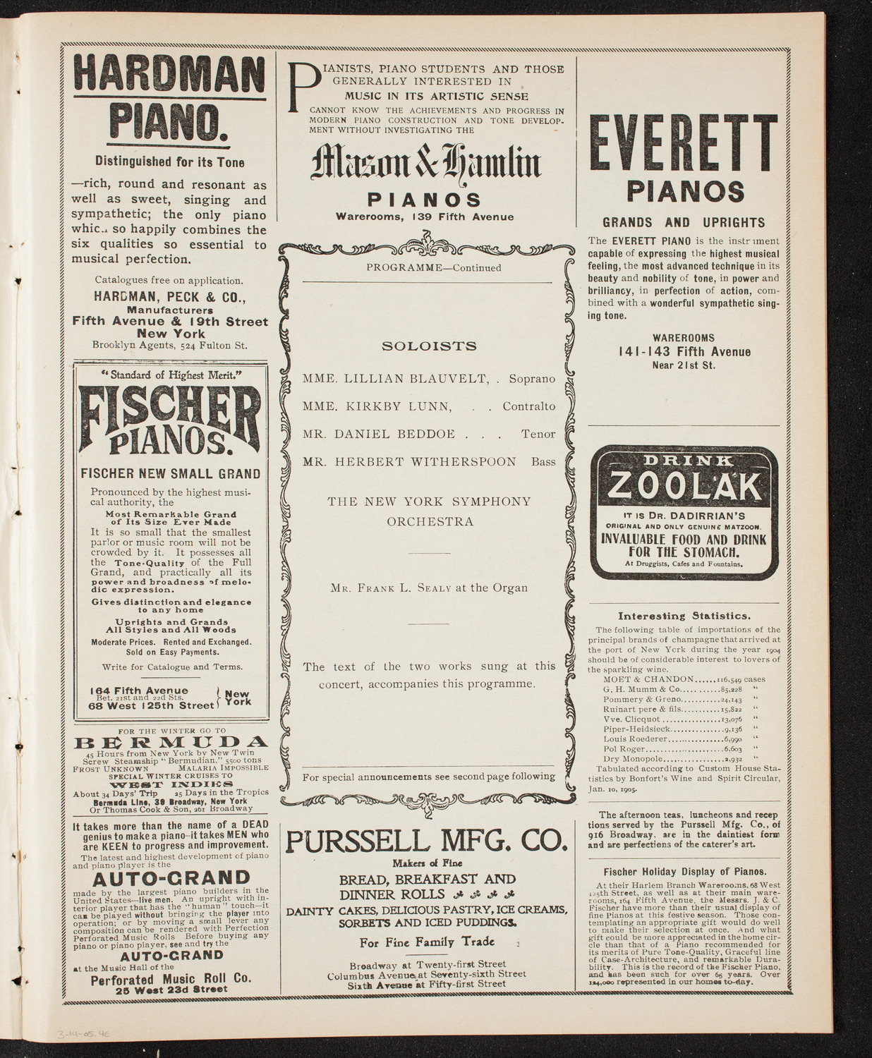 Oratorio Society of New York, March 14, 1905, program page 7