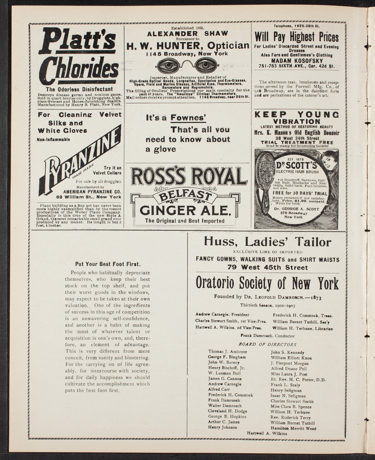 Benefit: St. Andrew's One-Cent Coffee and Meal Stands, April 18, 1903, program page 2