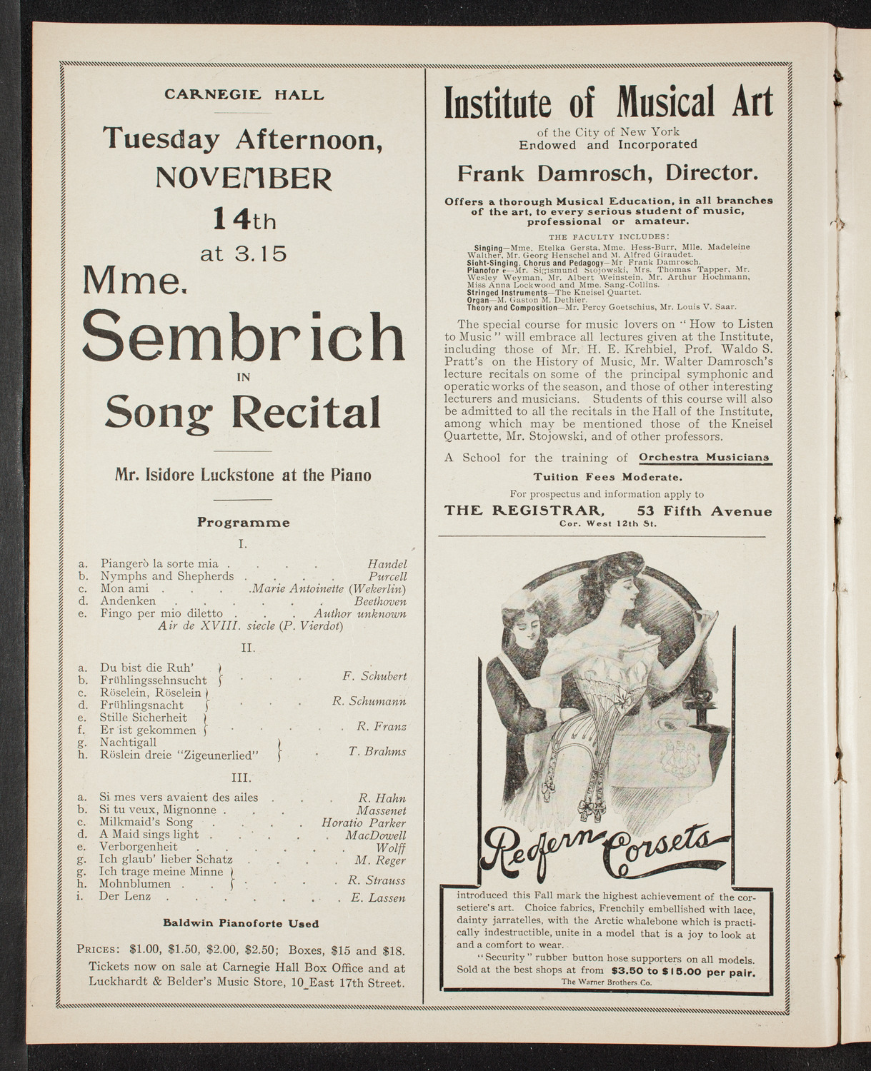 Emma Calvé, Soprano, and Her Company with the New York Symphony Orchestra, November 4, 1905, program page 2