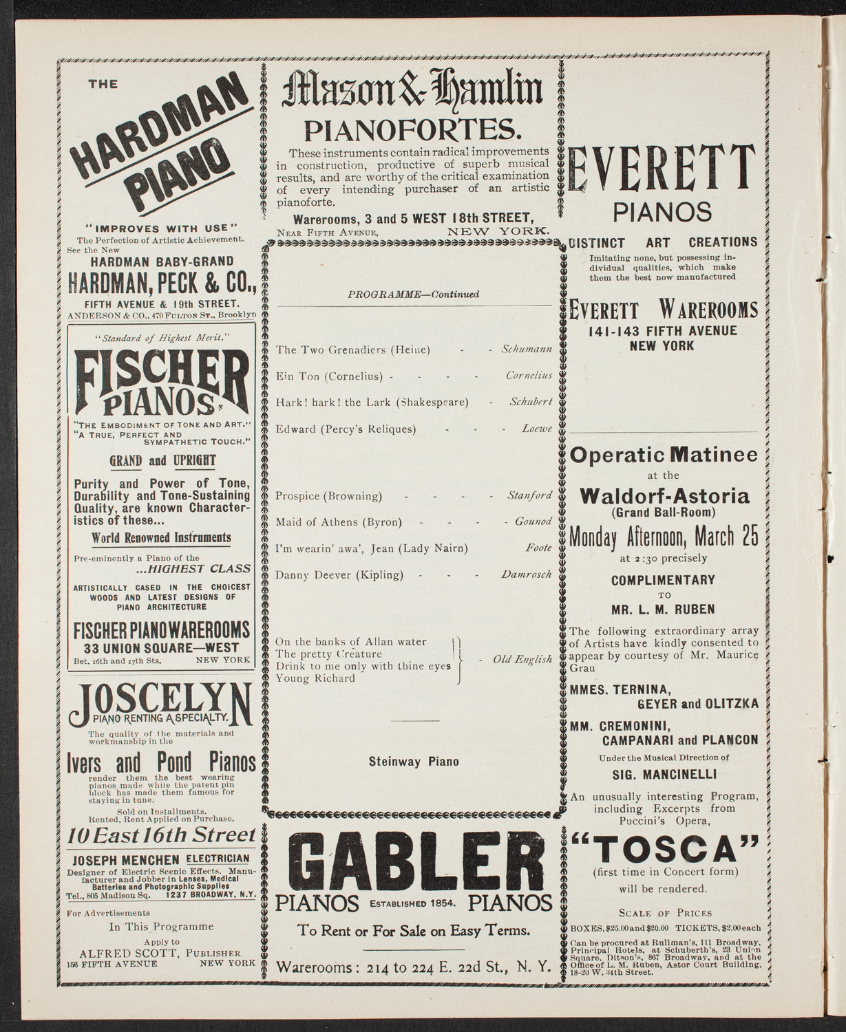 David Bispham, Baritone, March 24, 1901, program page 6