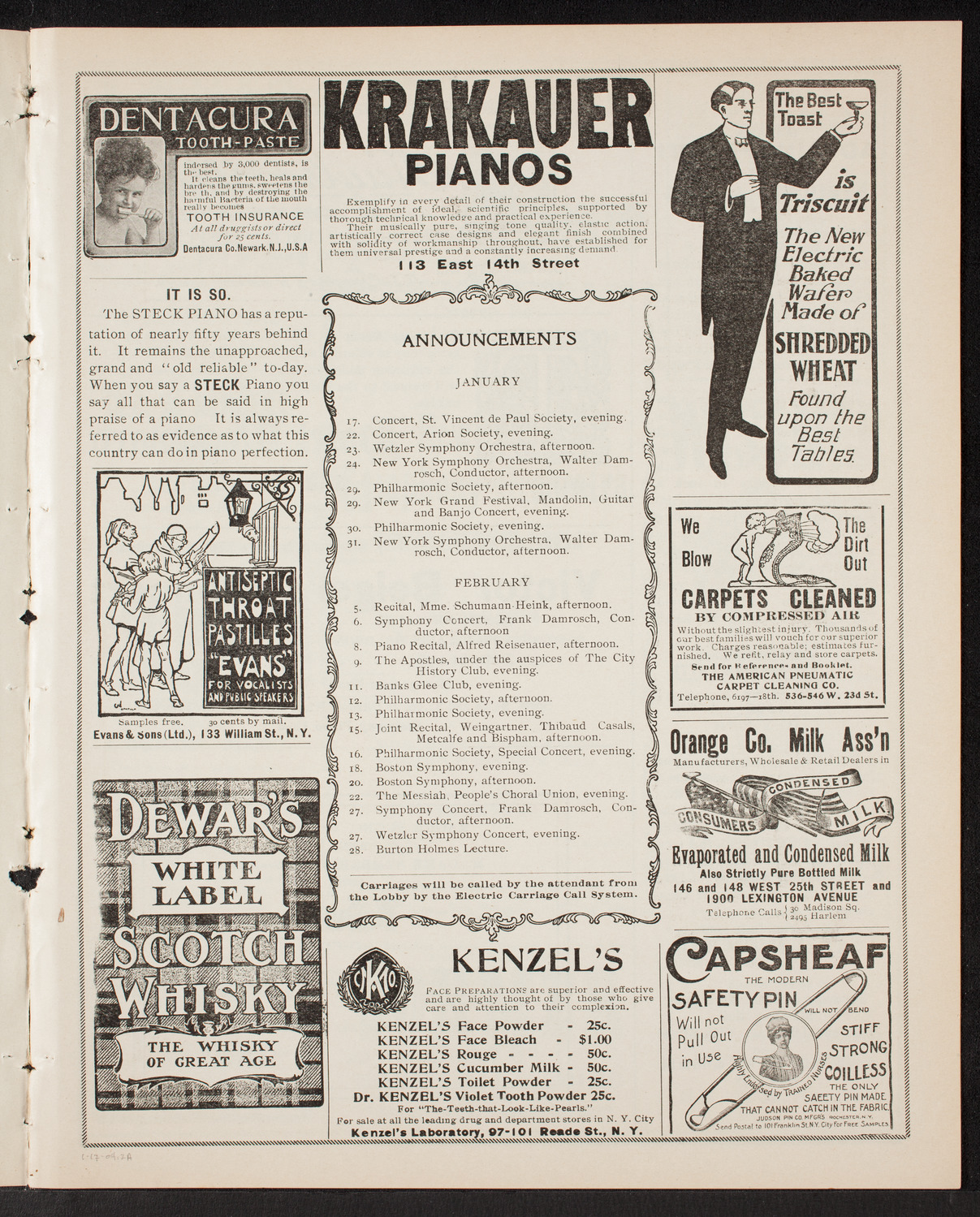 New York Symphony Orchestra, January 17, 1904, program page 3