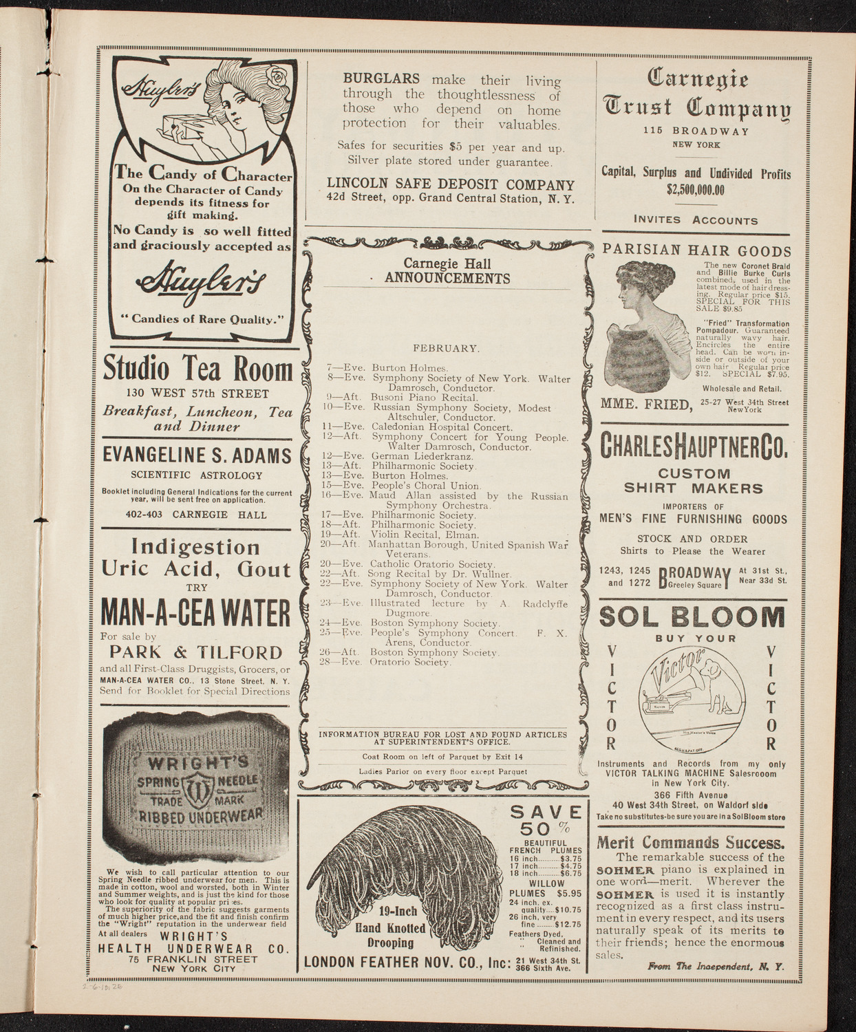 Burton Holmes Travelogue: Italy, February 6, 1910, program page 3