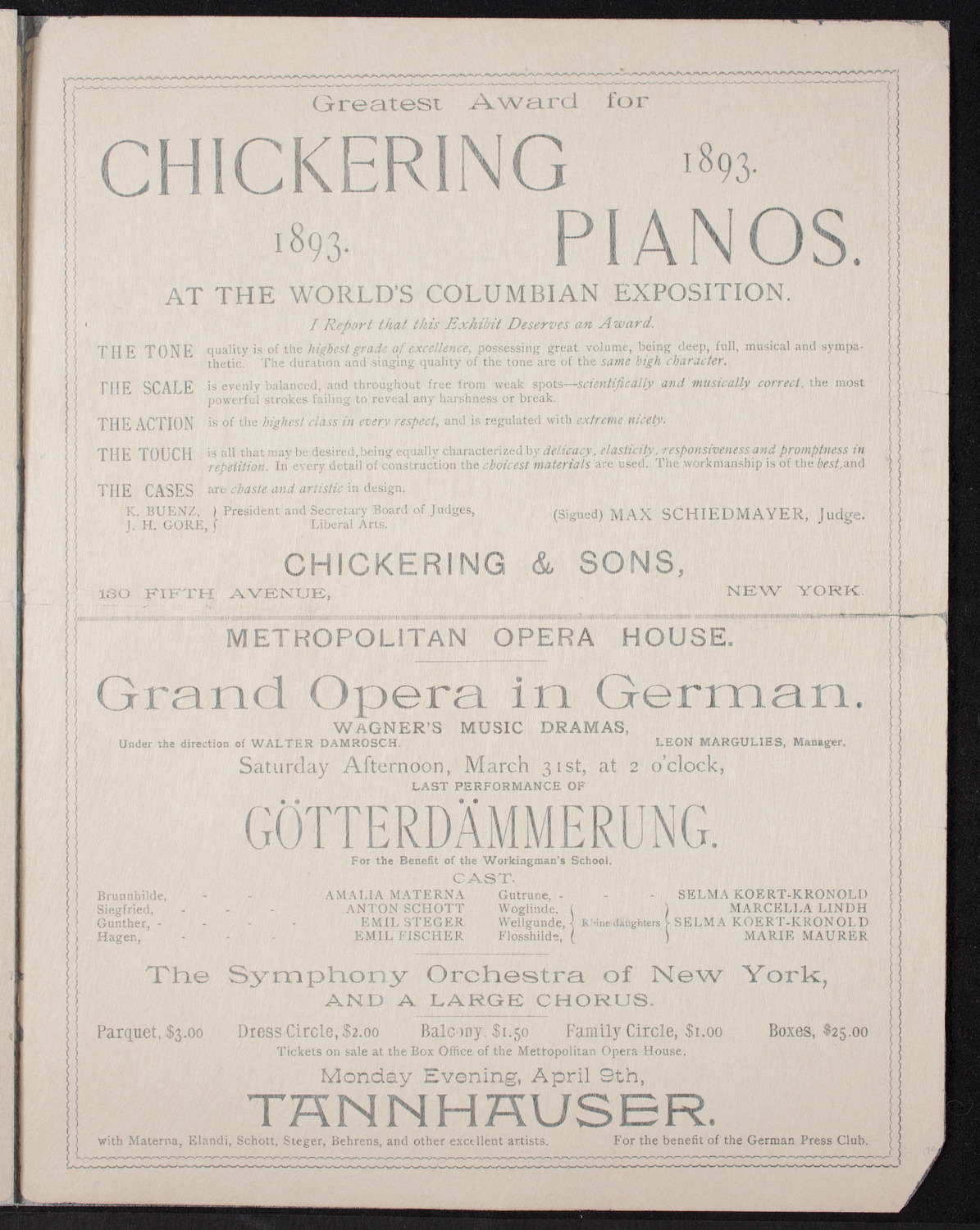 Boston Symphony Orchestra, March 29, 1894, program page 7