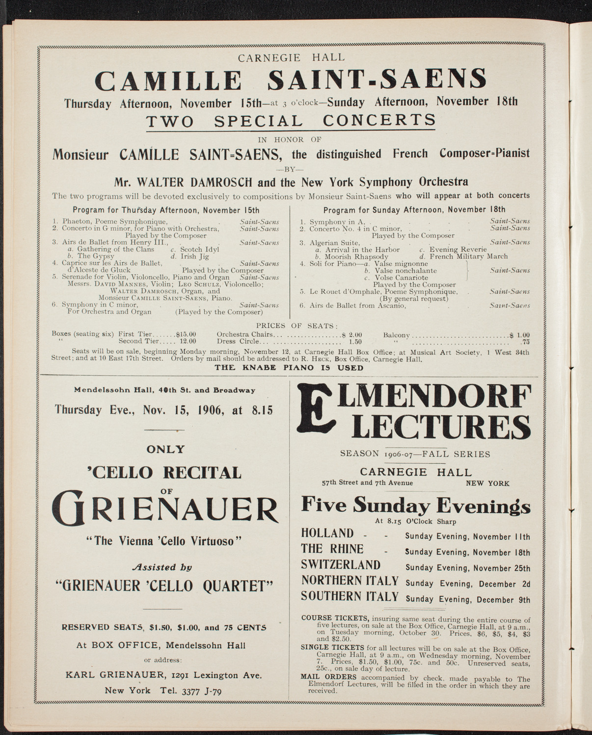 Boston Symphony Orchestra, November 10, 1906, program page 12