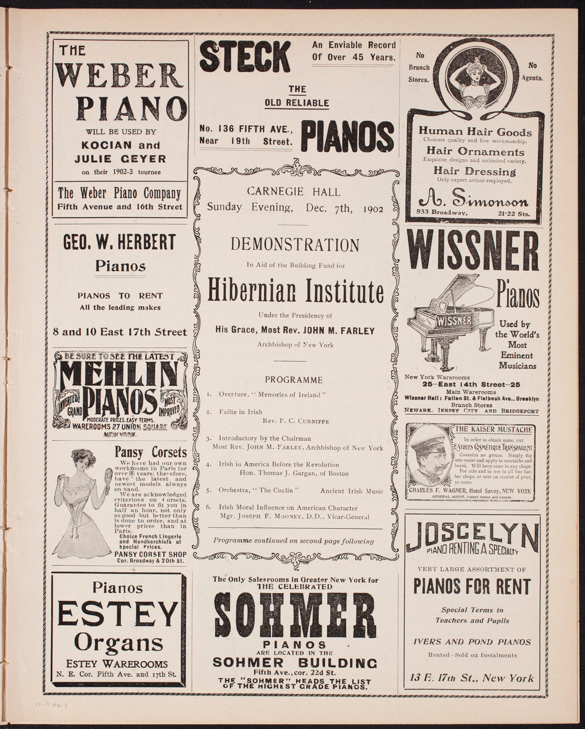 Meeting: Ancient Order of Hibernians, December 7, 1902, program page 5