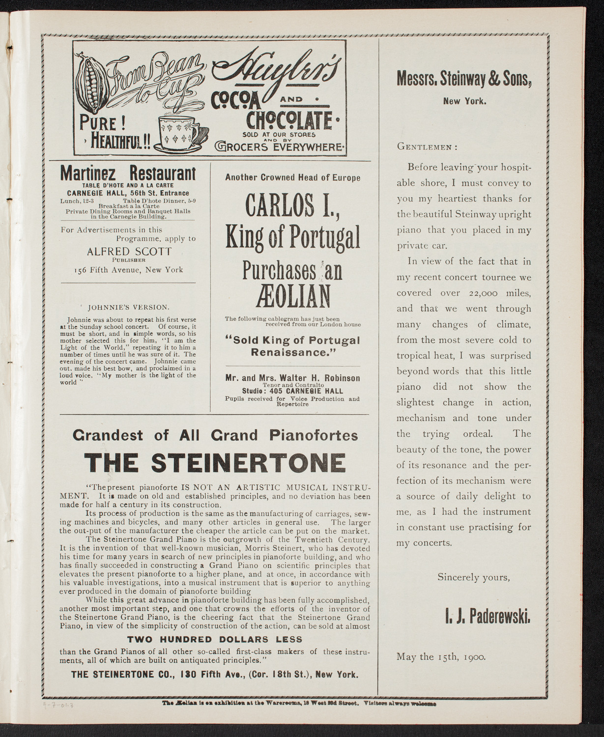 Orchestral Concert Conducted by Georg Henschel, April 7, 1901, program page 5