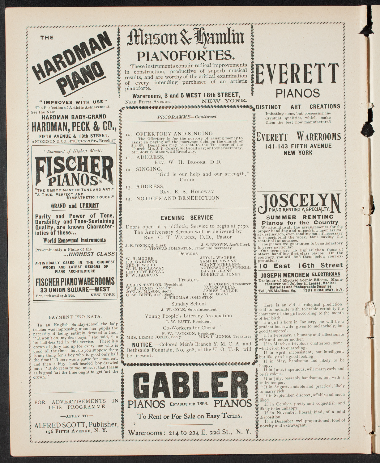 Anniversary Program of Mount Olivet Baptist Church, May 5, 1901, program page 6