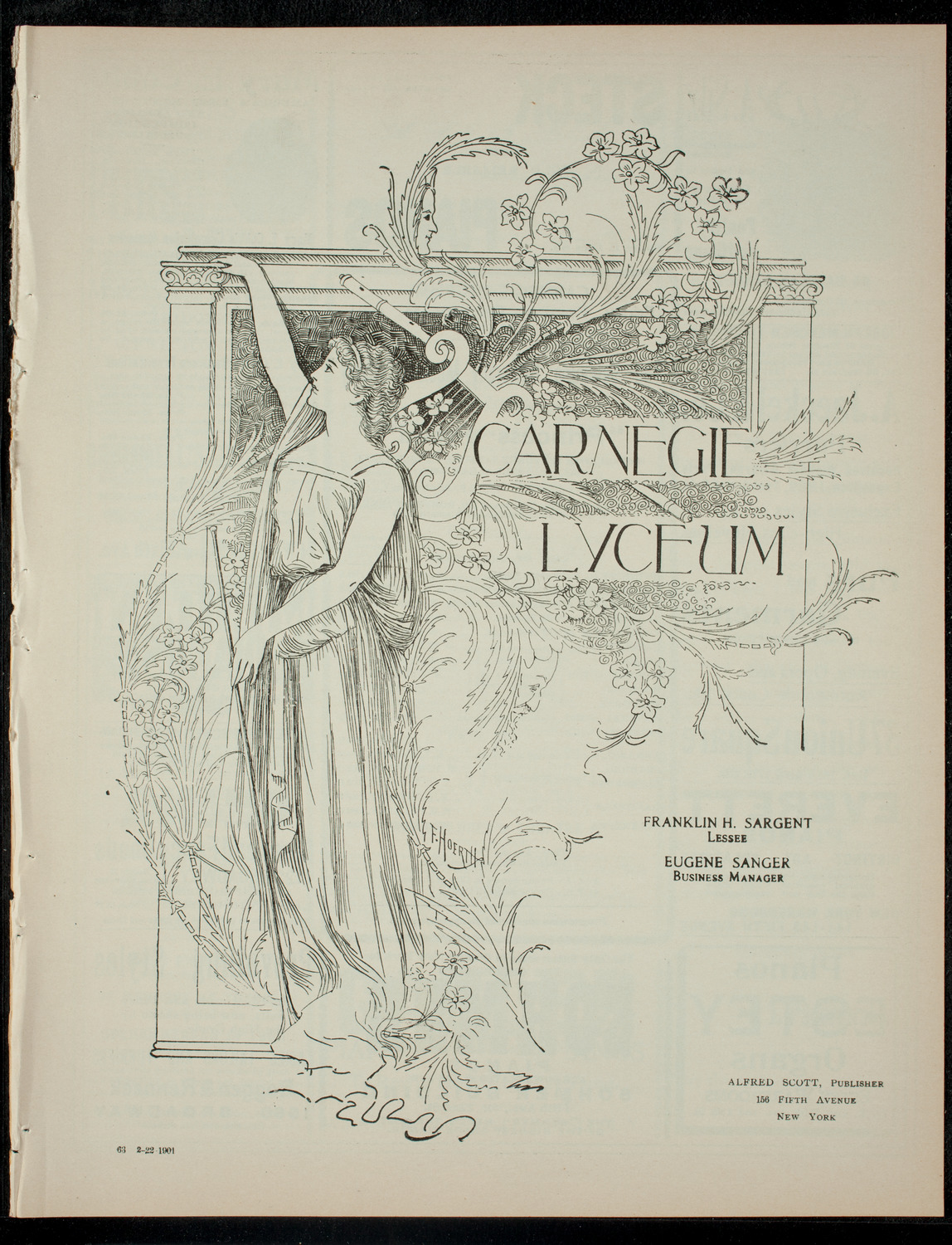 The Columbia University Musical Society, February 22, 1901, program page 1