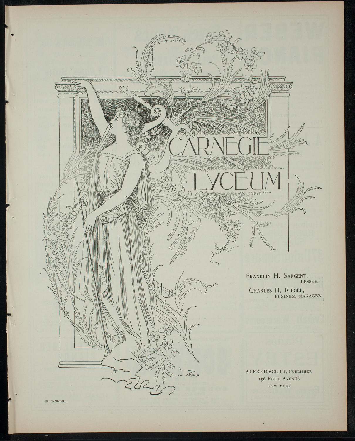 Columbia University Musical Society, February 20, 1900, program page 1