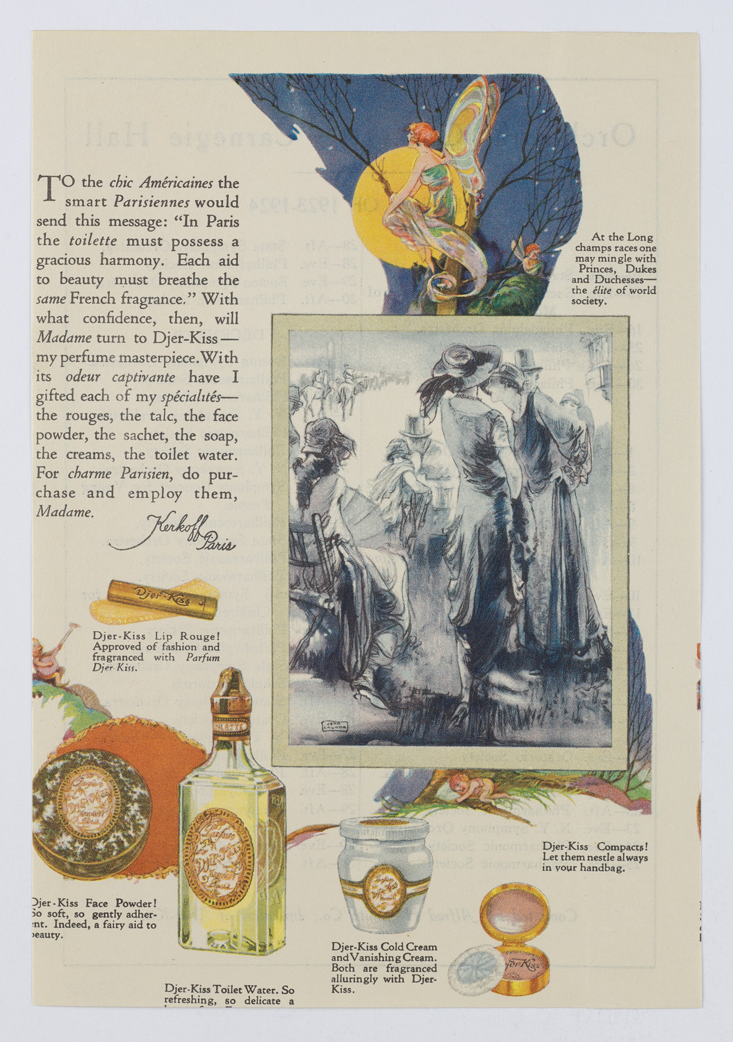 Djer-Kiss Cosmetics Orchestral Concert Schedules, 1923
