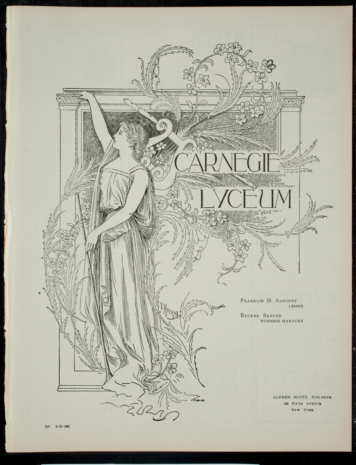 American Academy of Dramatic Arts Final Examination, April 26, 1901, program page 1