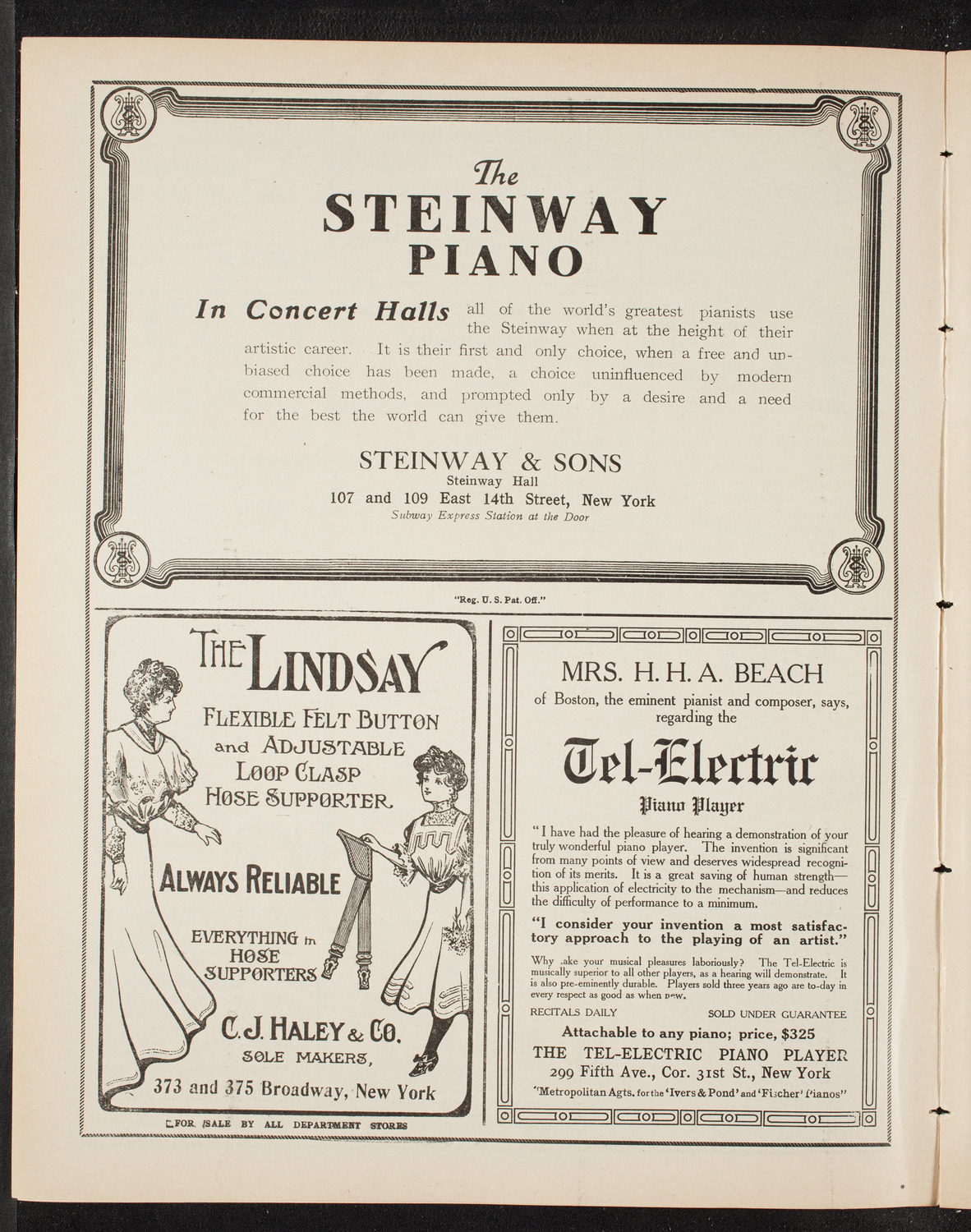 People's Symphony Concert, February 19, 1909, program page 4