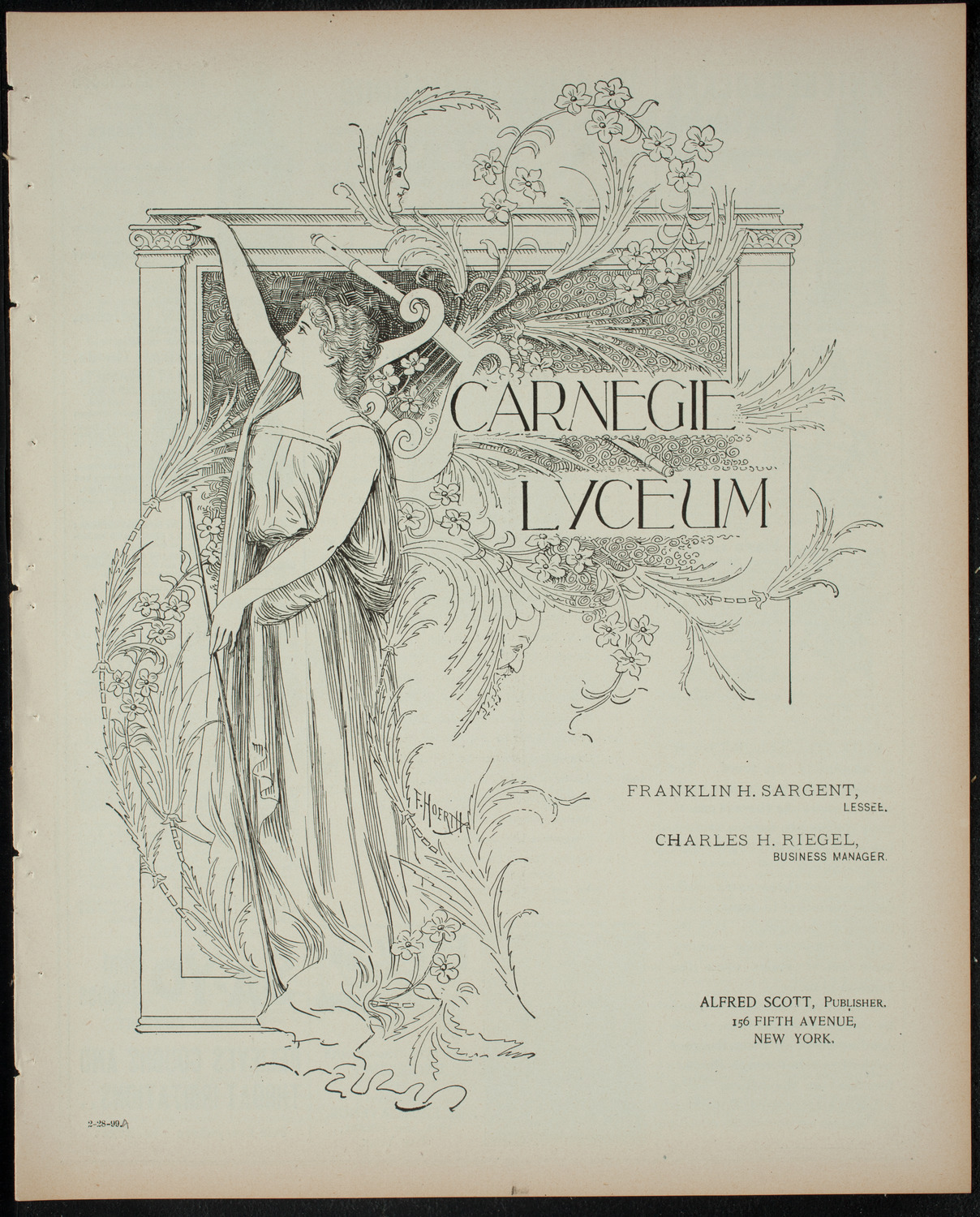 Columbia University Musical Society, February 28, 1899, program page 1