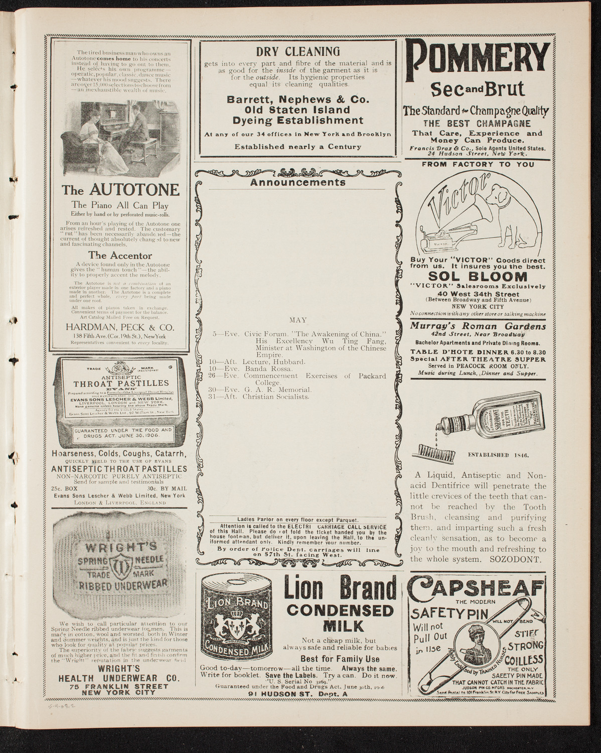 Rally to Enforce the Constitution, May 4, 1908, program page 3