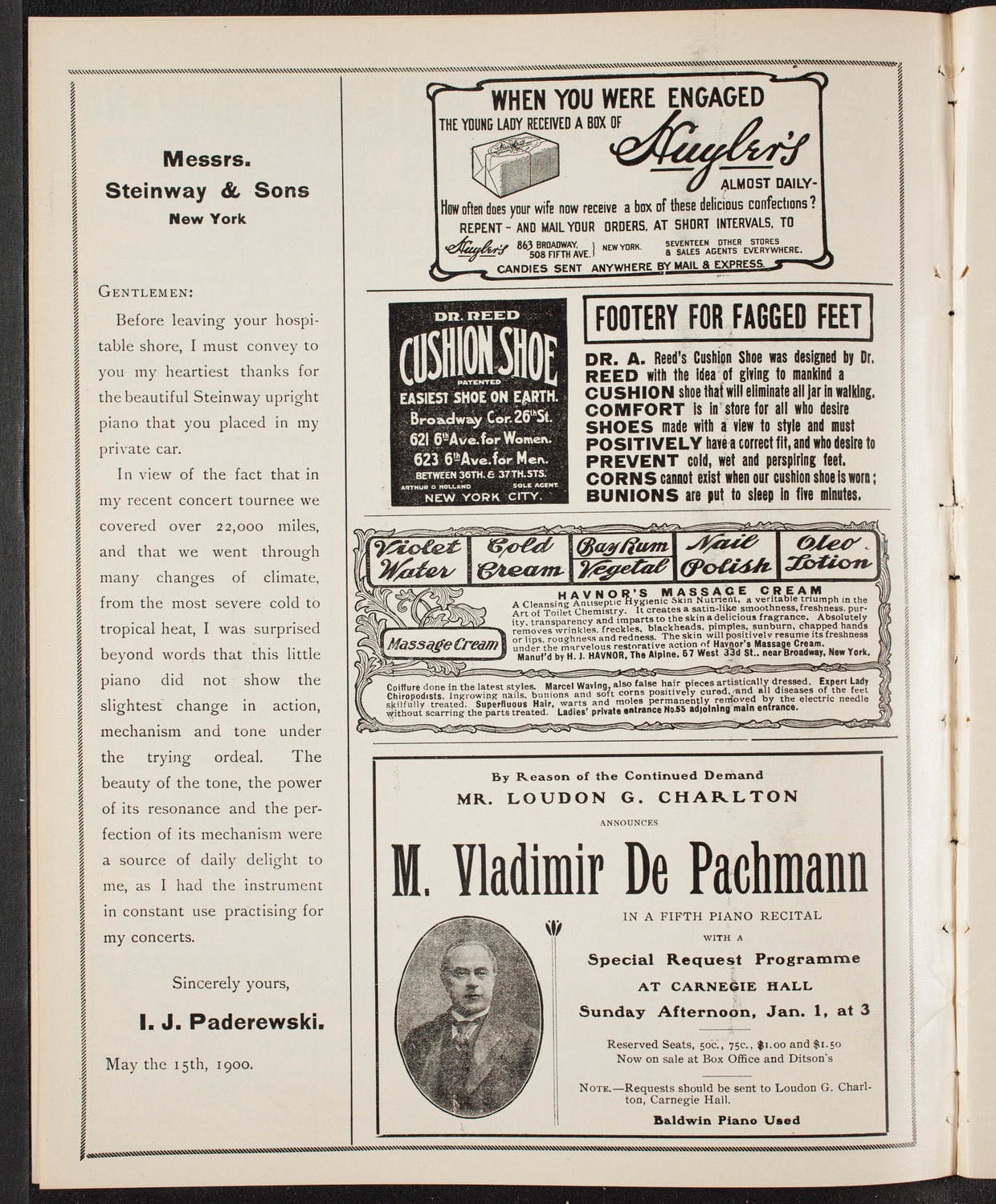 Vladimir de Pachmann, Piano, December 6, 1904, program page 4