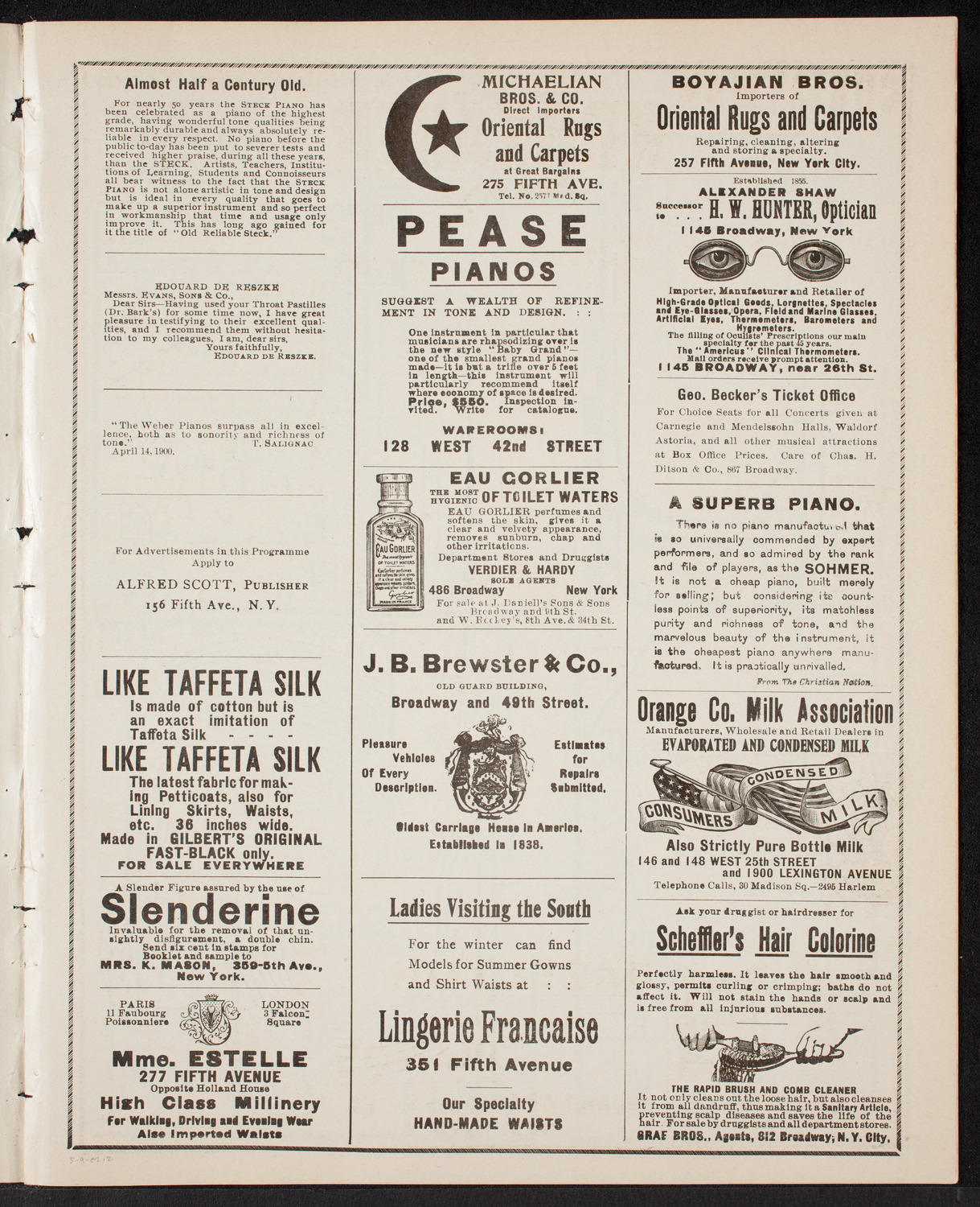 Amicitia Orchestral Club, May 9, 1902, program page 3