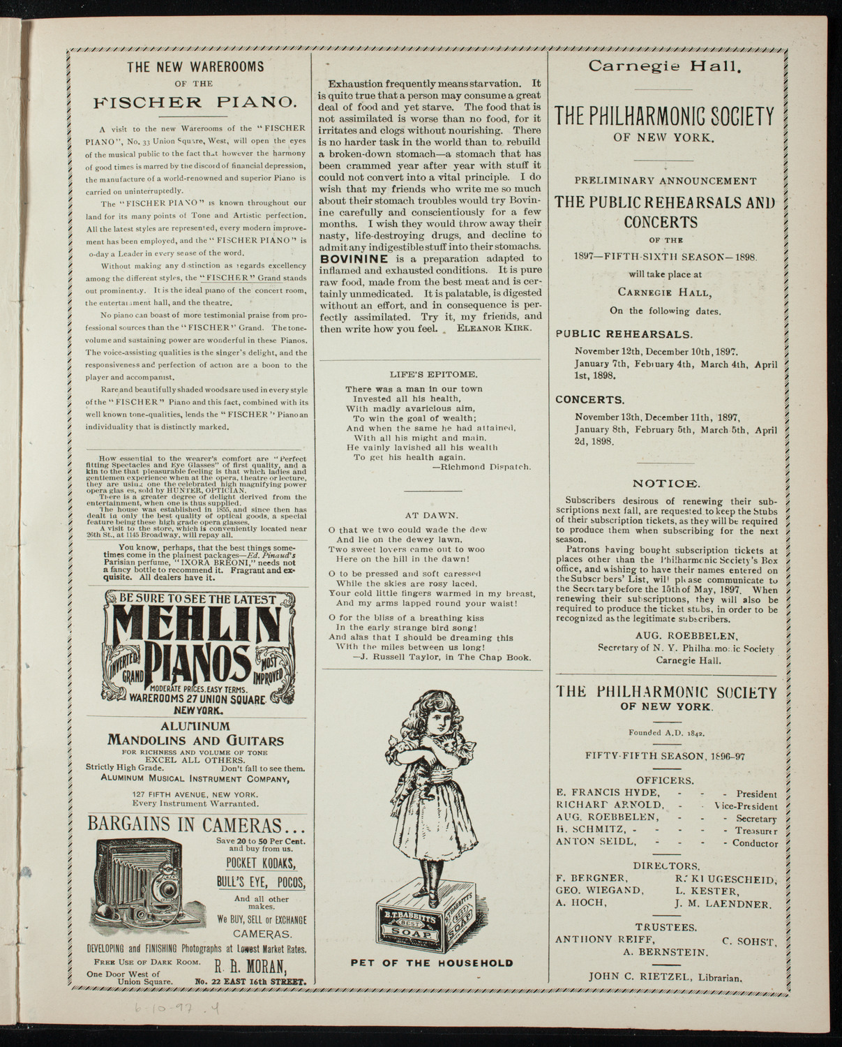 Graduation: New York University, June 10, 1897, program page 7