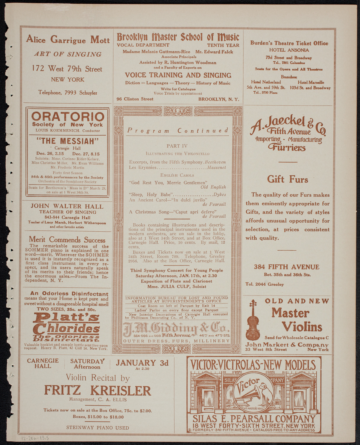 Symphony Concert for Young People, December 20, 1913, program page 9