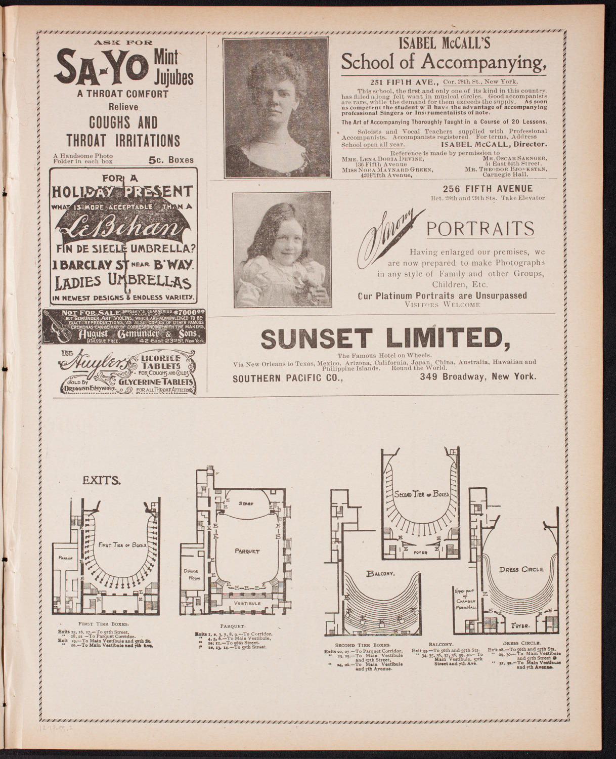 Kaltenborn Orchestra, December 17, 1899, program page 3