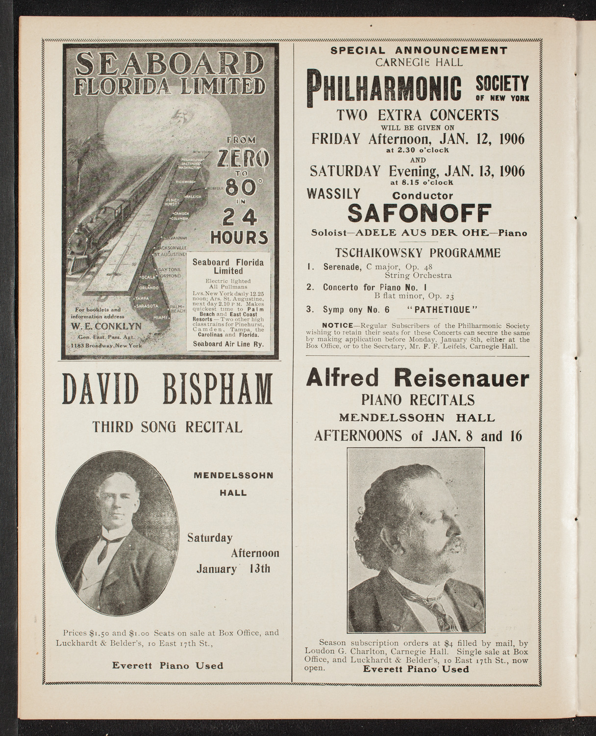 Volpe Symphony Society of New York, January 4, 1906, program page 10