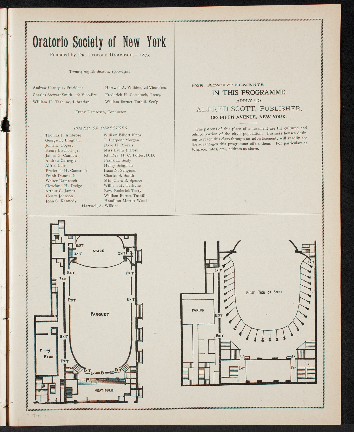 Meeting: YMCA/ New York Festival Chorus, May 19, 1901, program page 7